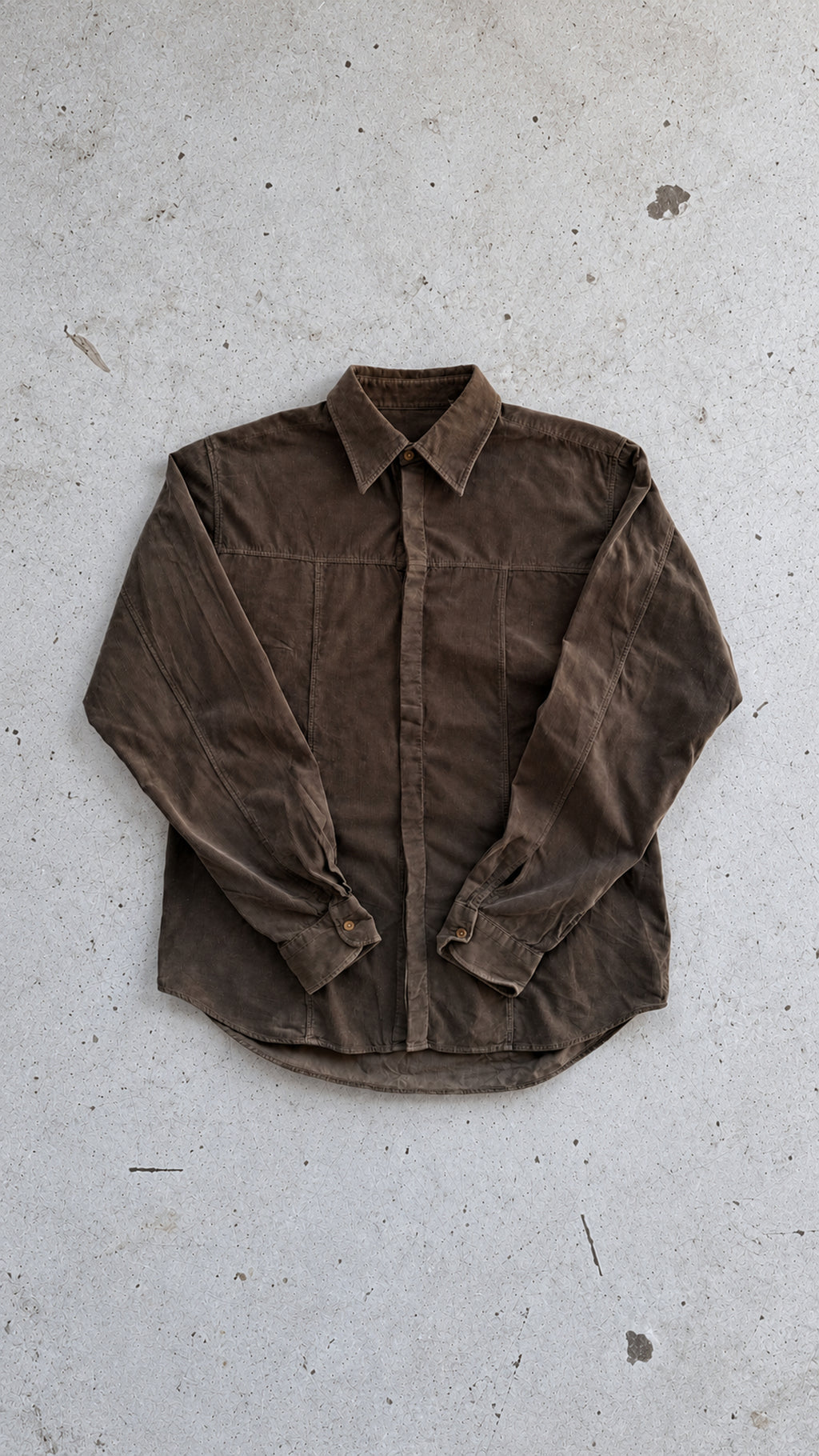 Fløjlsskjorte | Vintage Skjorte | Army | L