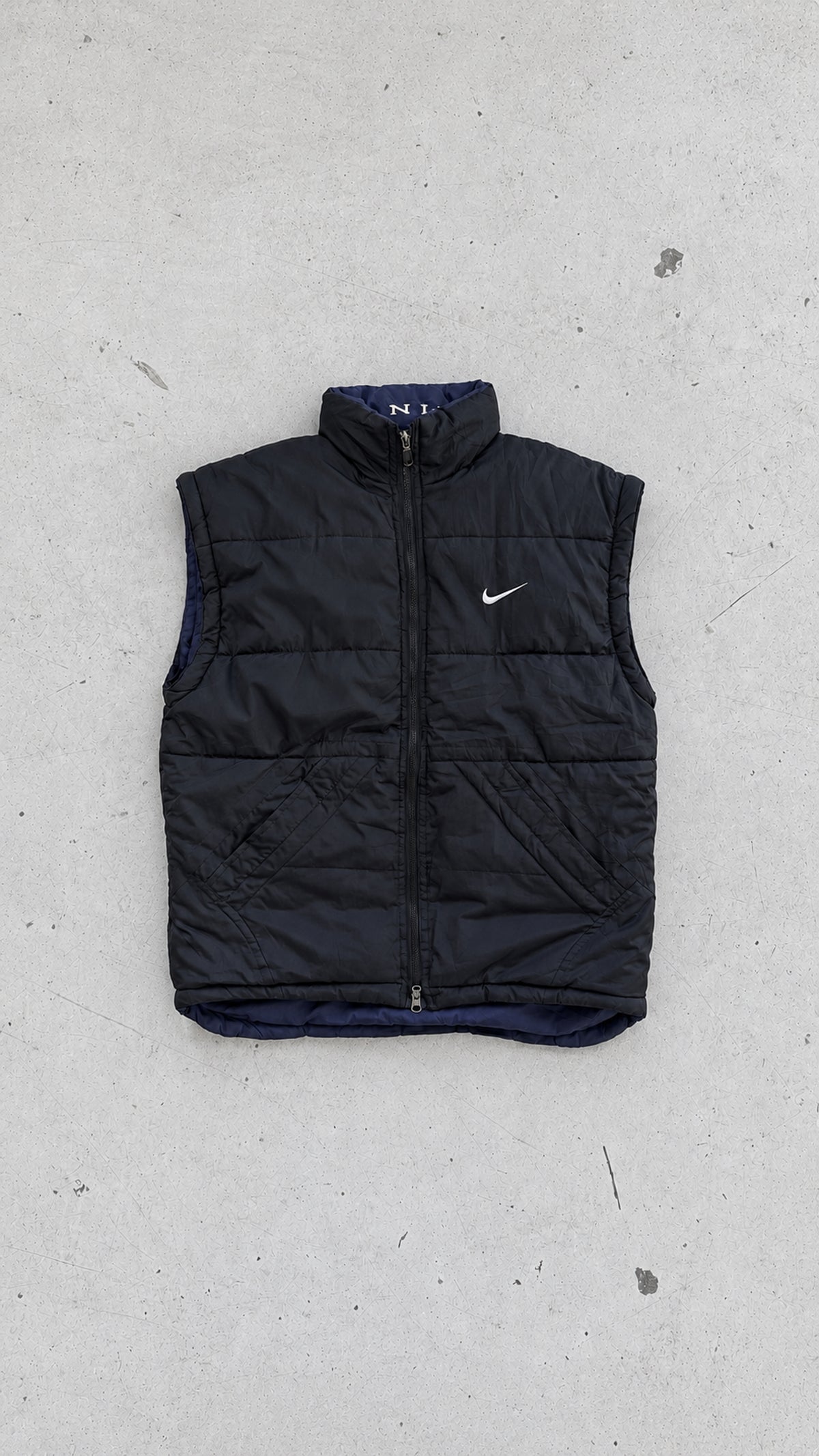 Nike | Vintage Reversible Puffer Vest | Sort / Navy | XL