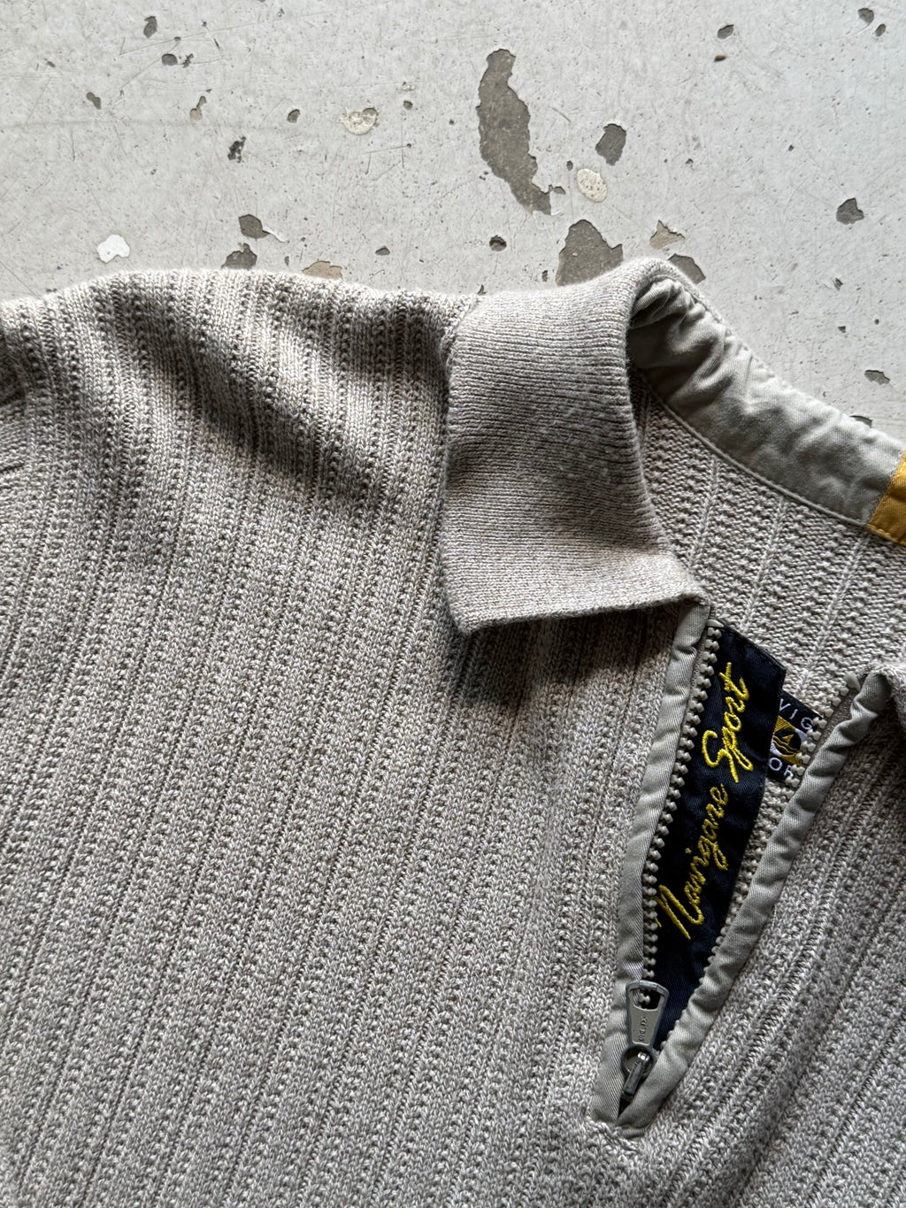 Navigare Sport | Vintage 1/4 zip strik | beige | L