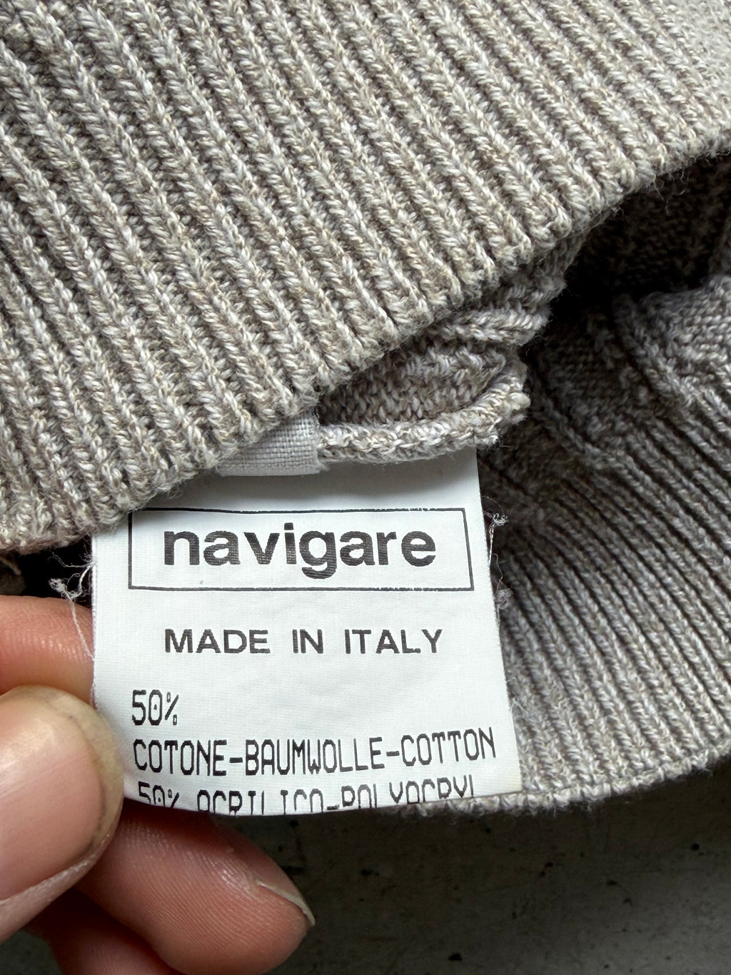 Navigare Sport | Vintage 1/4 zip strik | beige | L