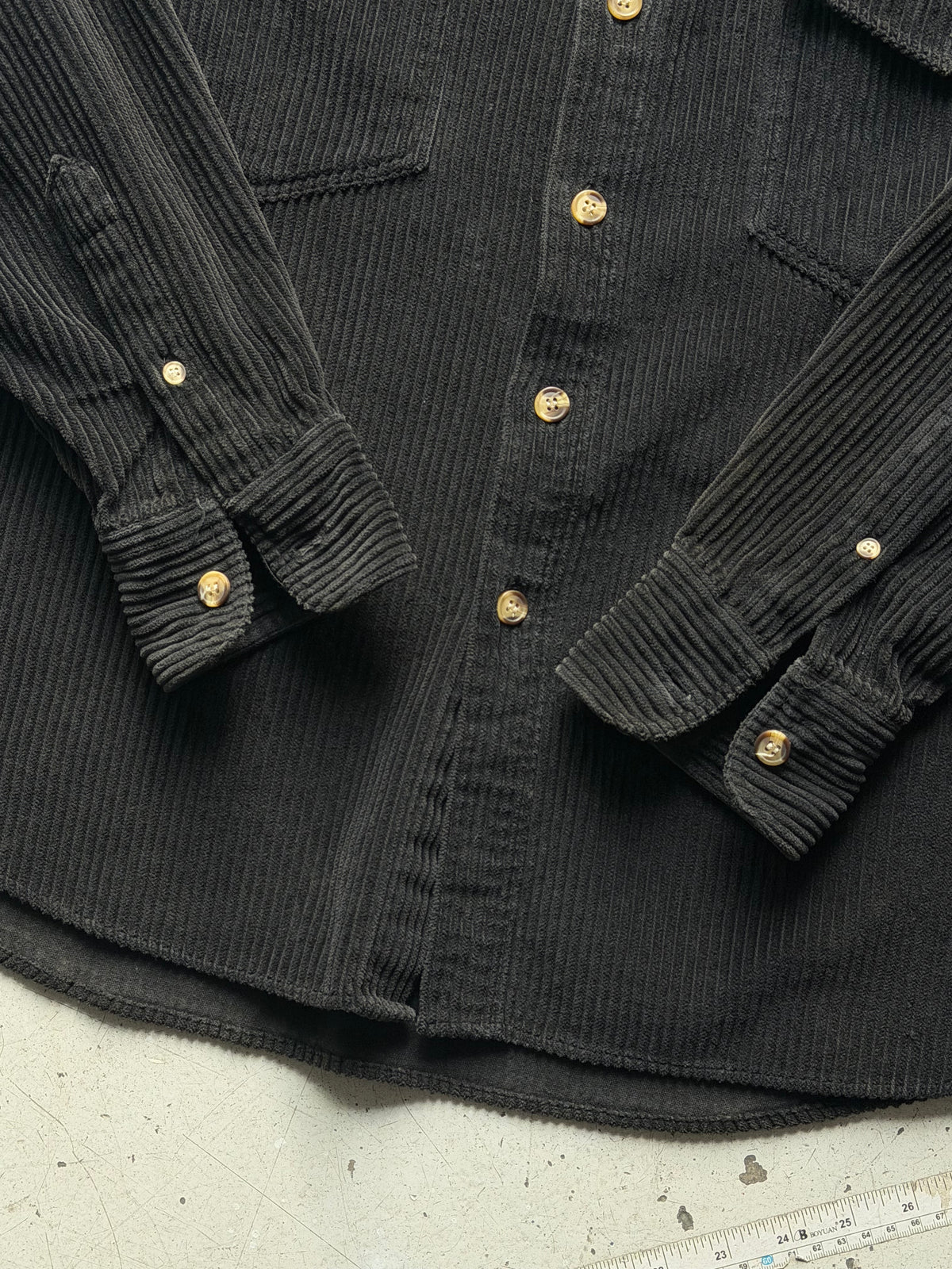 S.G.A. | Vintage fløjlsskjorte | sort | L