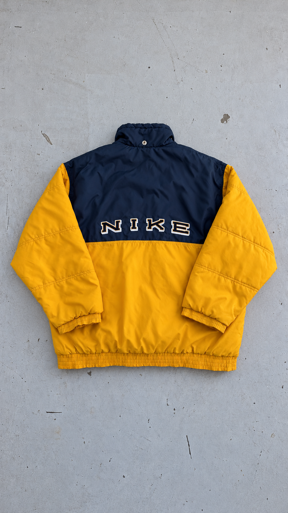 Nike | Vintage Puffer Jakke | Navy/gul | L