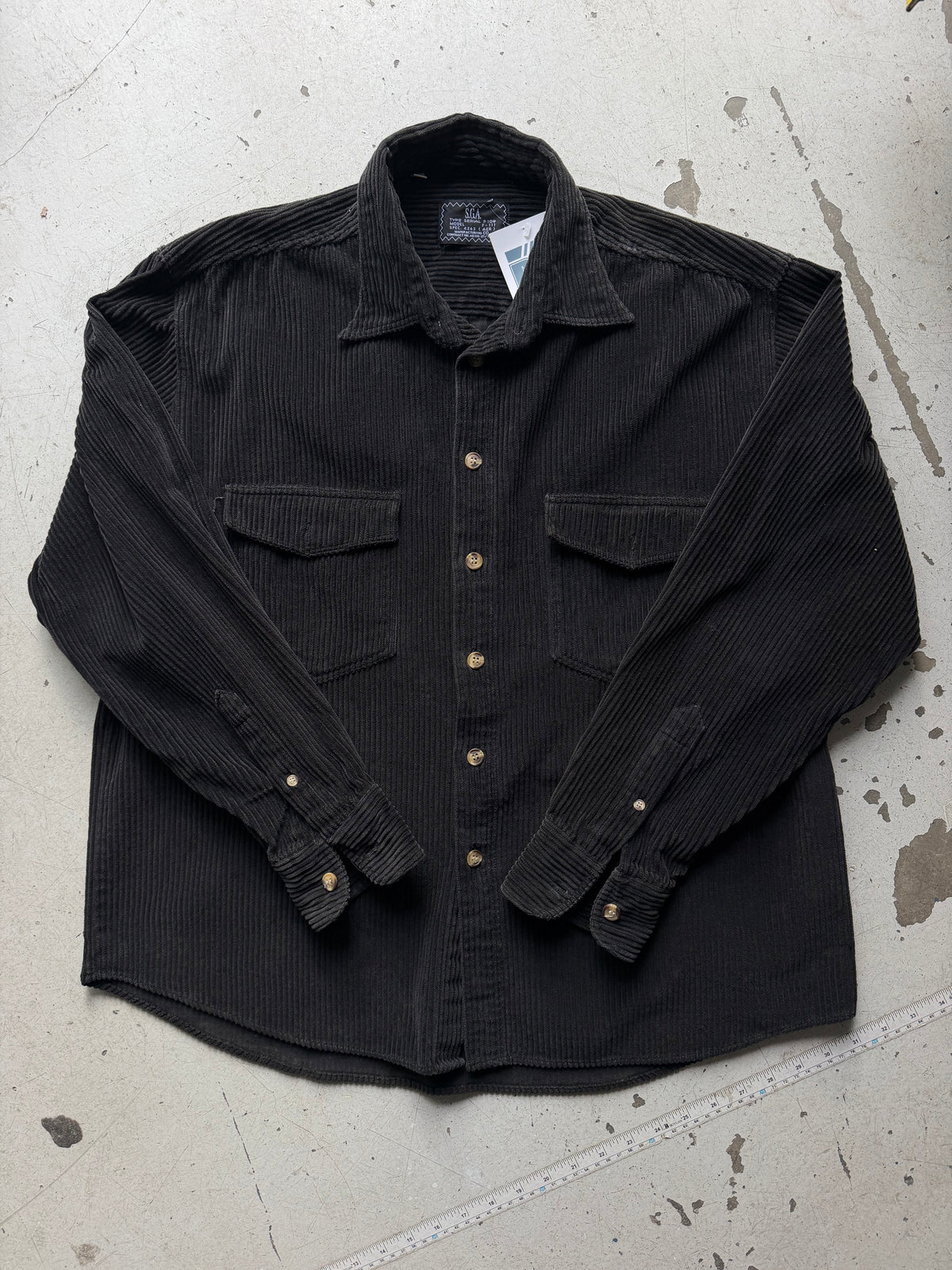 S.G.A. | Vintage fløjlsskjorte | sort | L