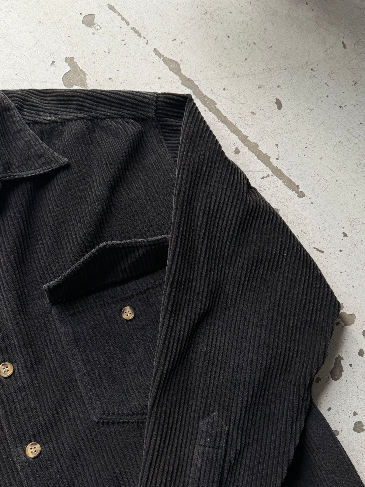S.G.A. | Vintage fløjlsskjorte | sort | L