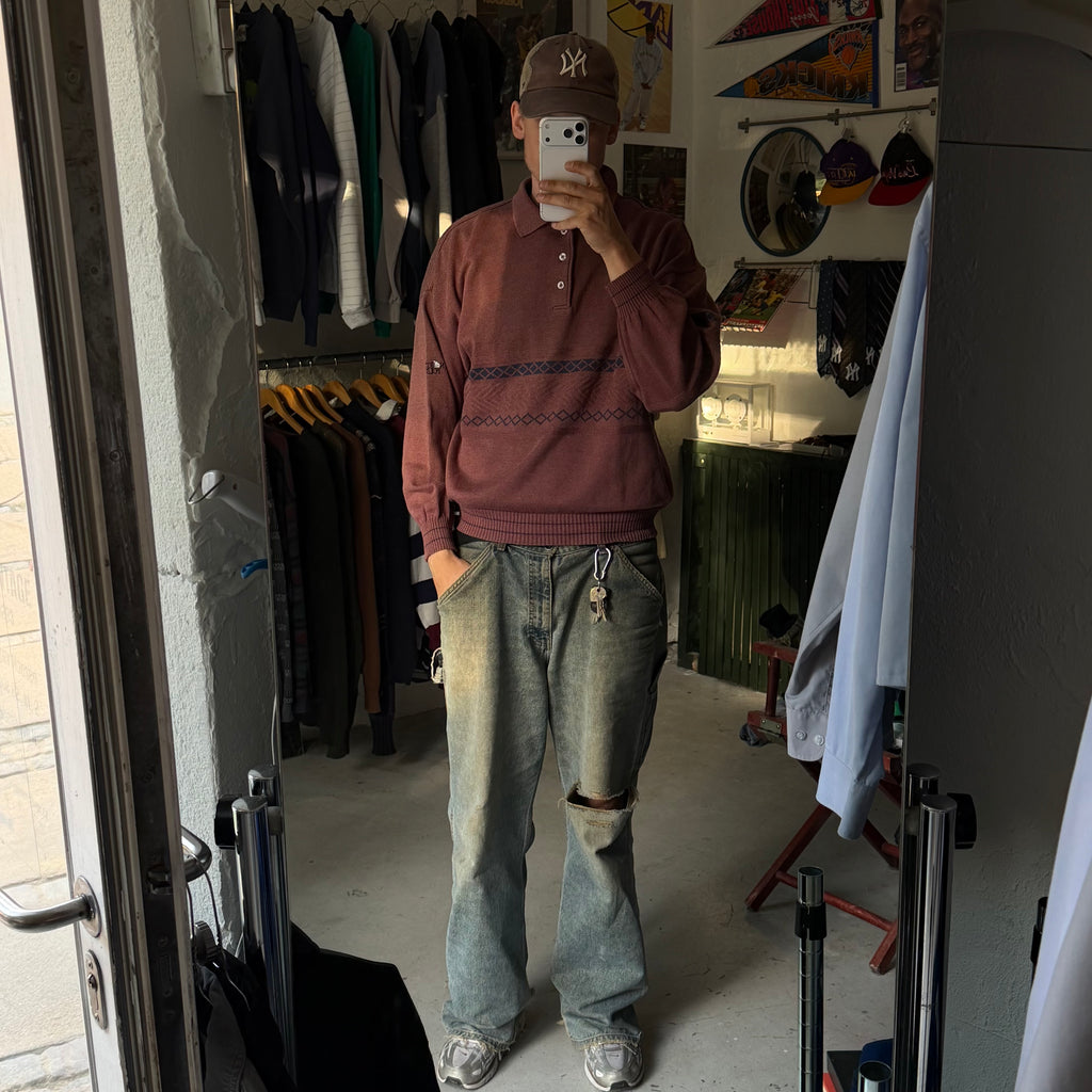 North Pole Marina | Vintage polo striktrøje | bordeaux | L