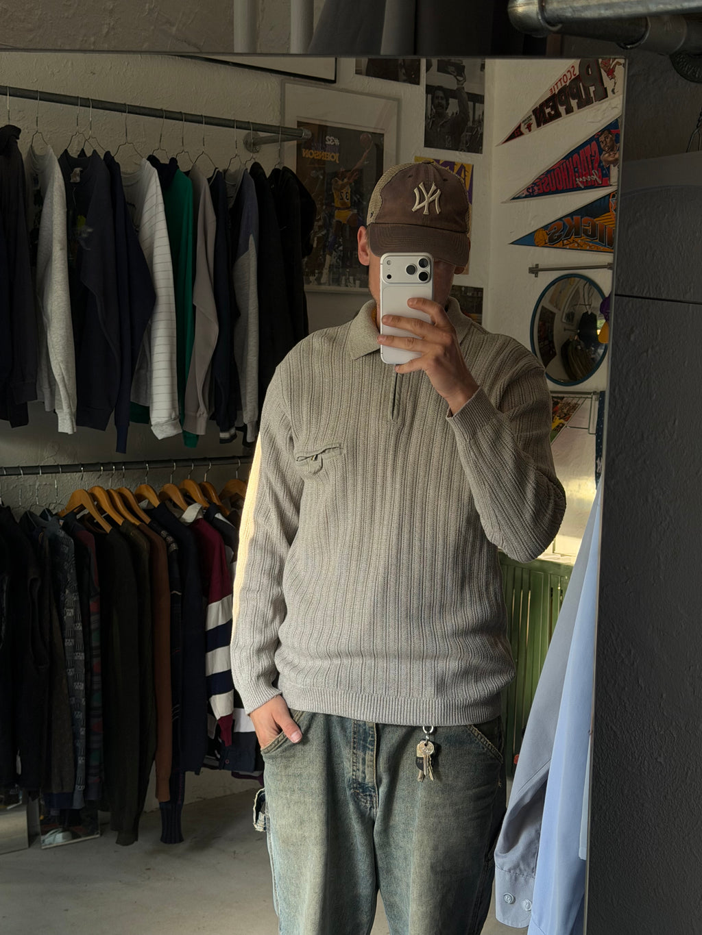 Navigare Sport | Vintage 1/4 zip strik | beige | L