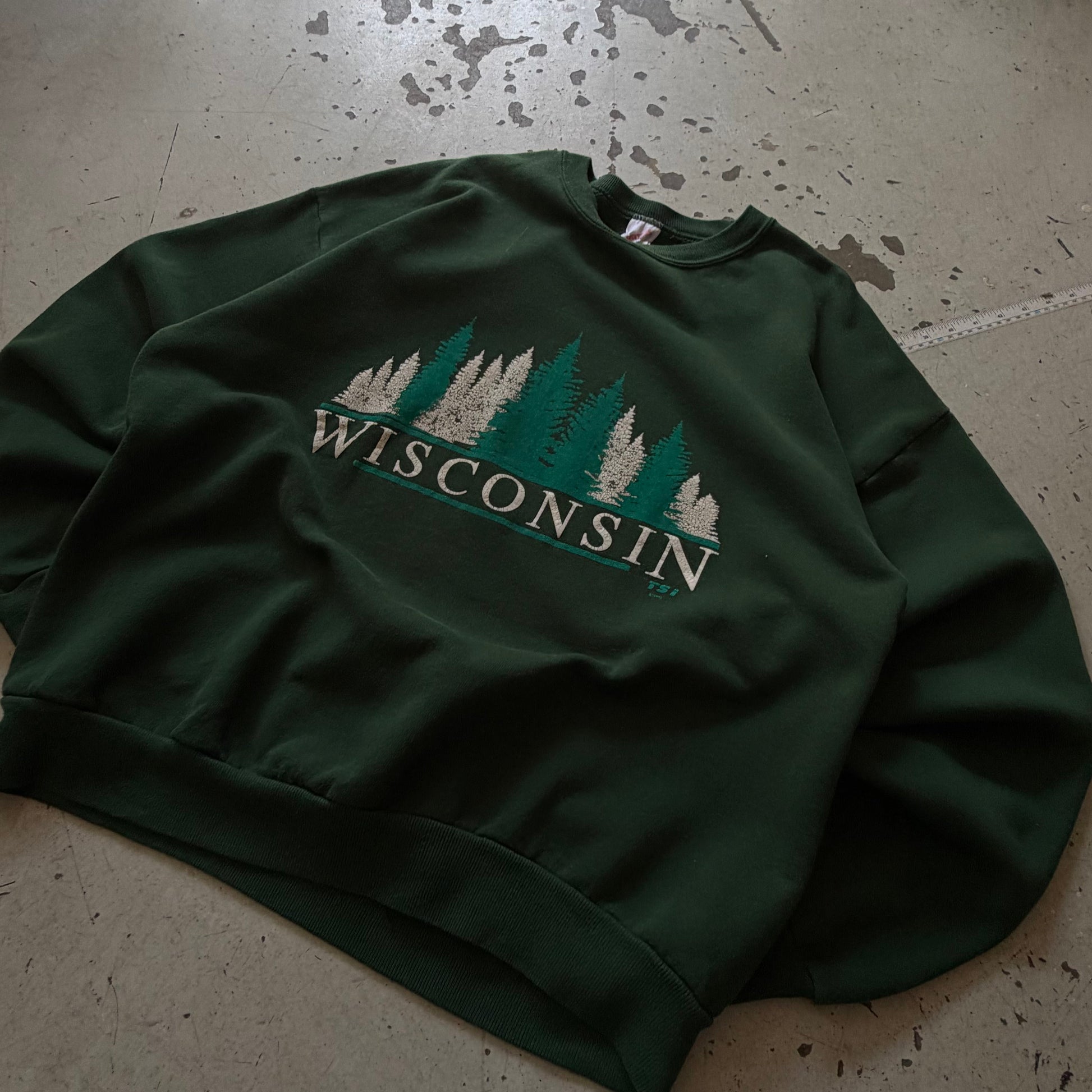 90s Made in USA | Crewneck | Grøn | L - Re:Junk Vintage