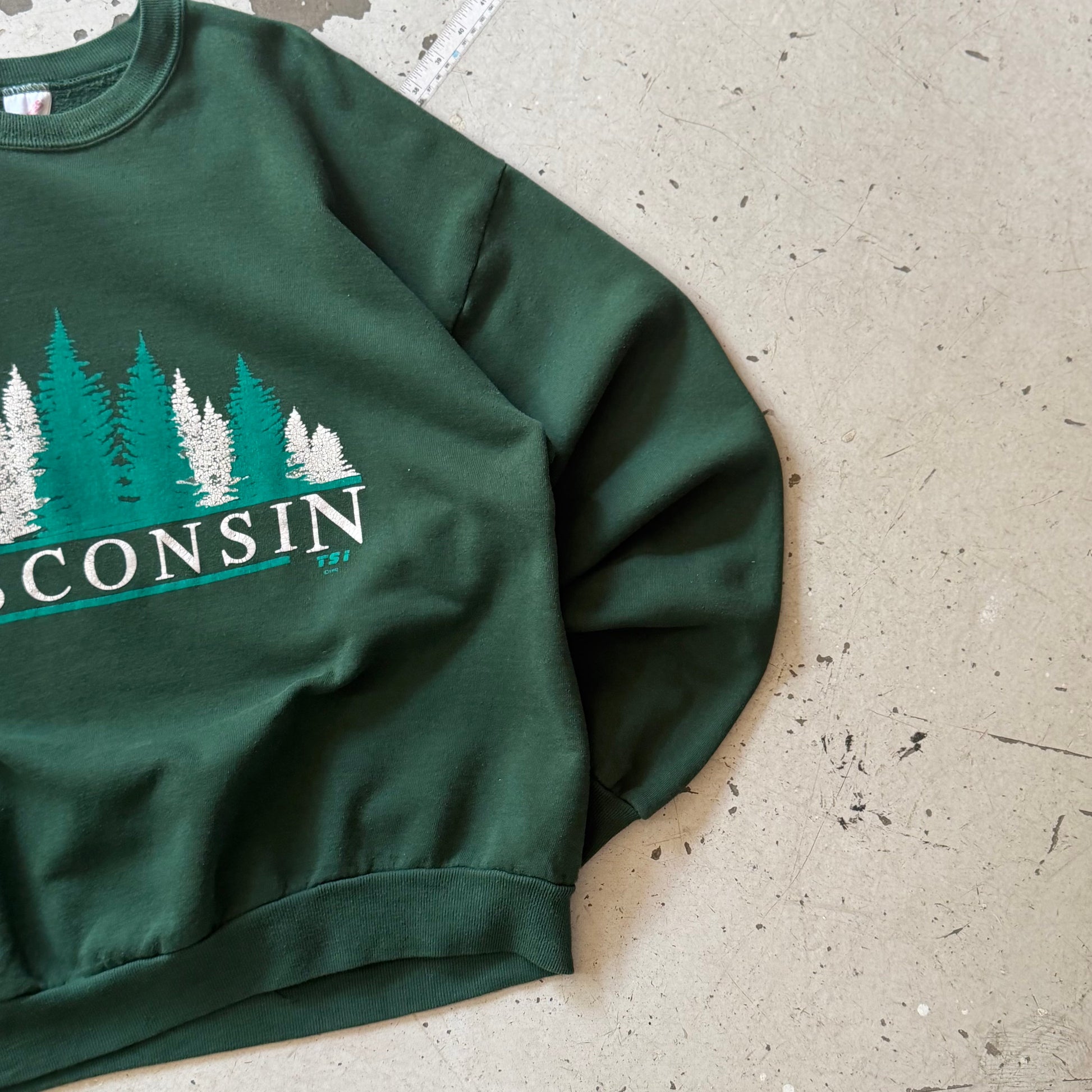 90s Made in USA | Crewneck | Grøn | L - Re:Junk Vintage