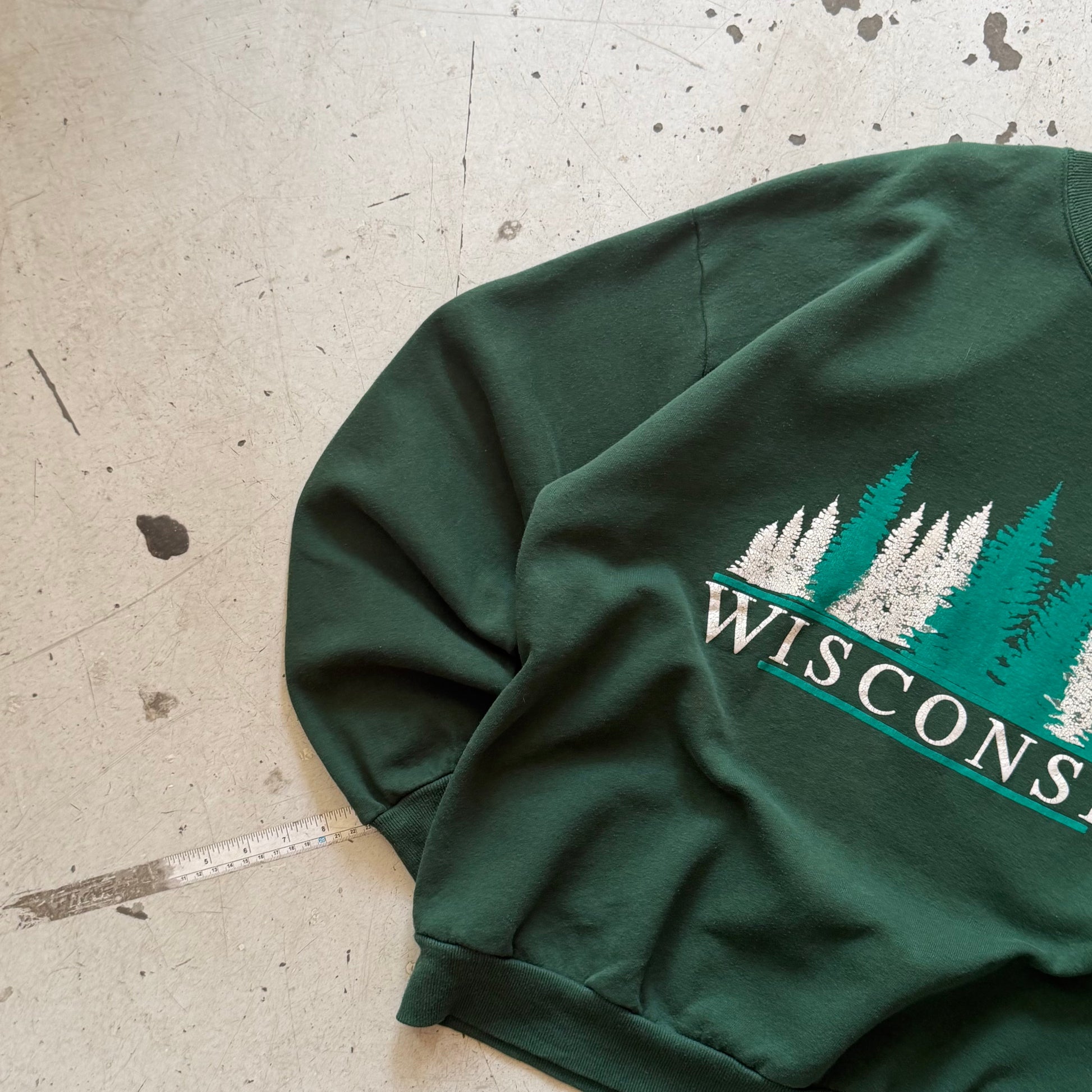 90s Made in USA | Crewneck | Grøn | L - Re:Junk Vintage
