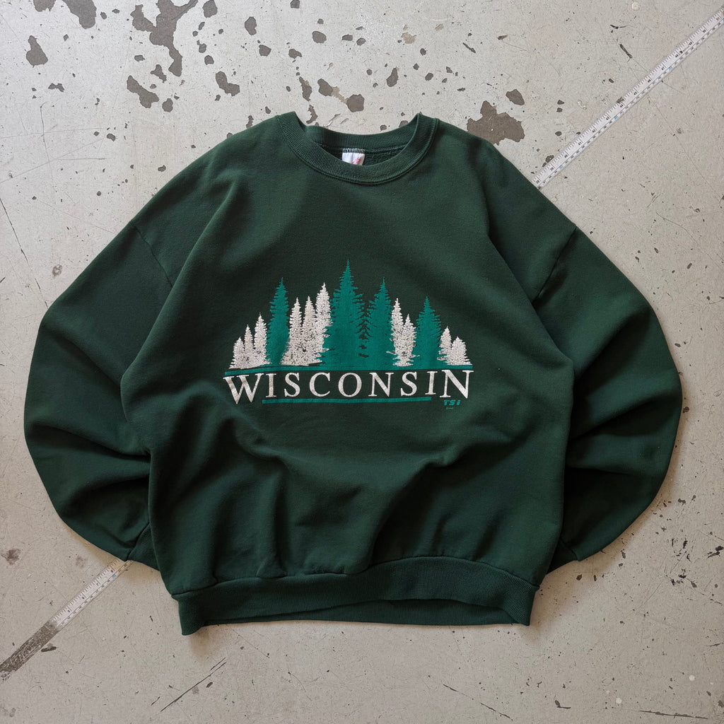 90s Made in USA | Crewneck | Grøn | L - Re:Junk Vintage