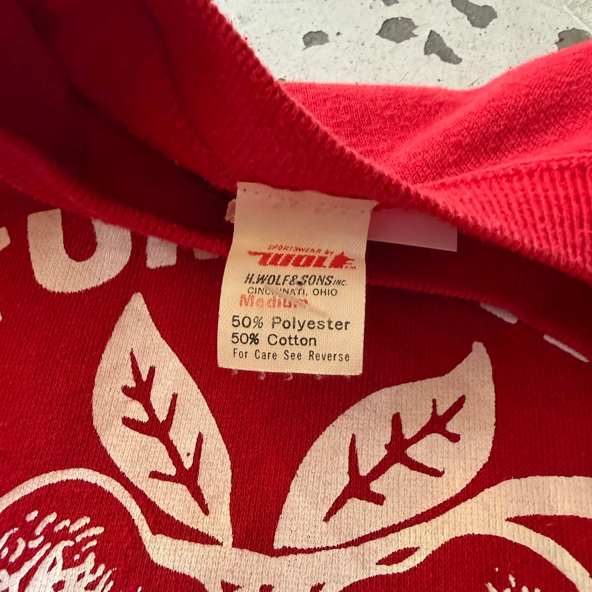 90s Made in USA | Crewneck | rød | M - Re:Junk Vintage