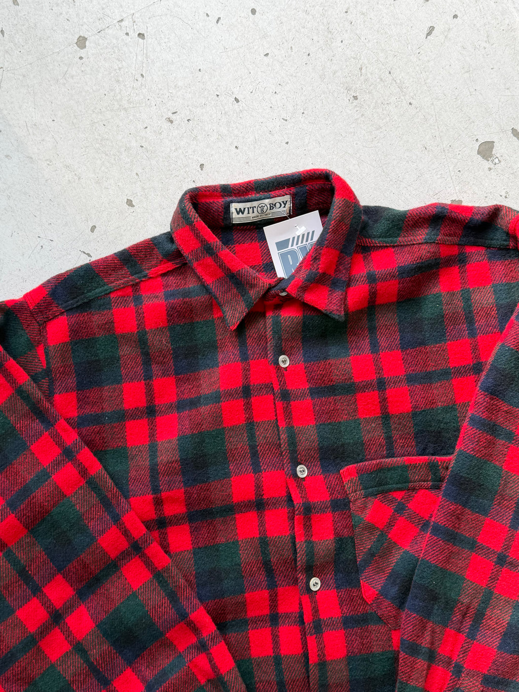 Wit Boy | Vintage flannelskjorte | rød/grøn | L