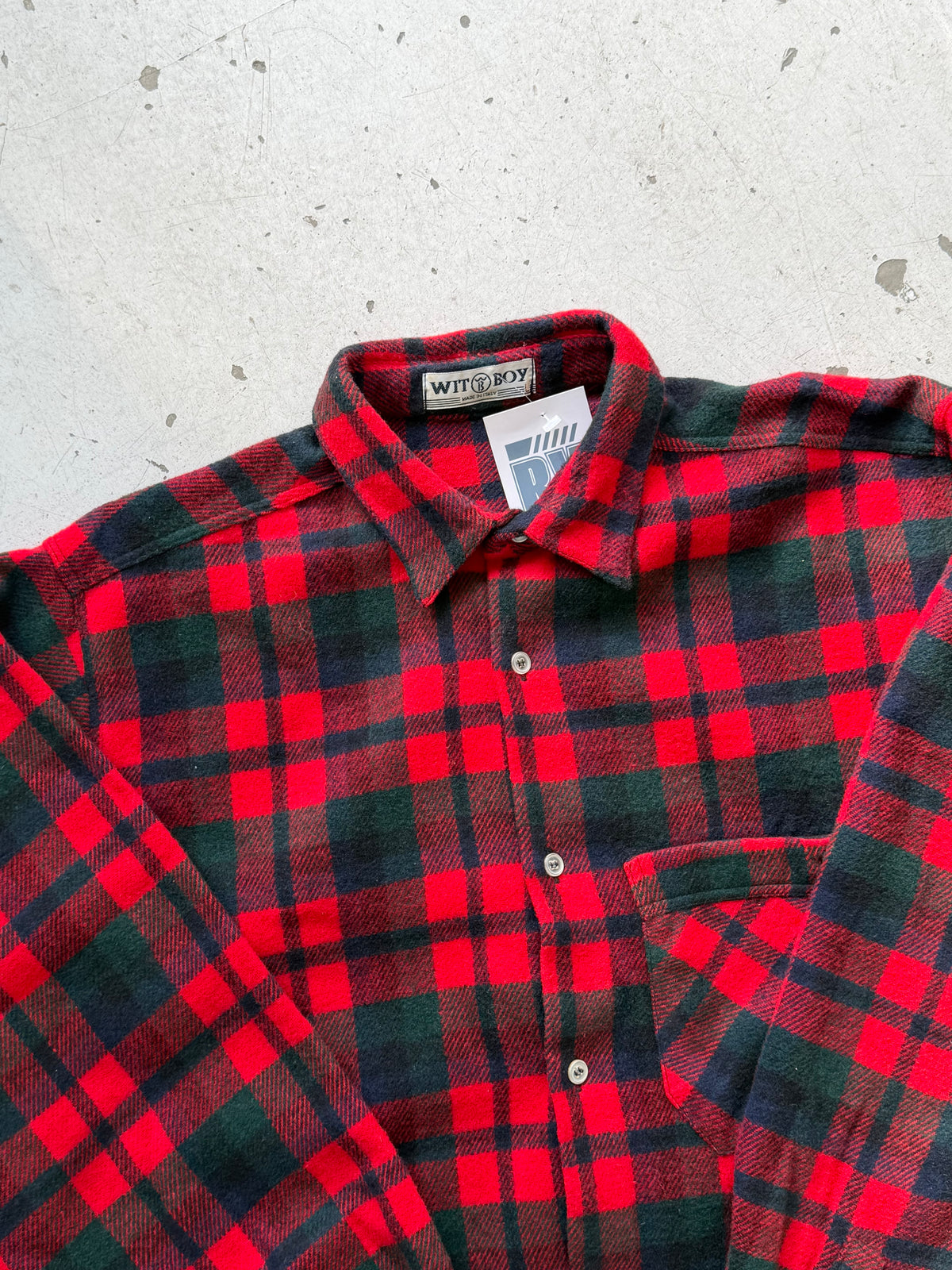 Wit Boy | Vintage flannelskjorte | rød/grøn | L