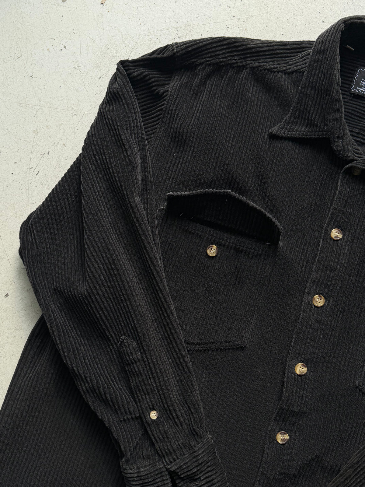 S.G.A. | Vintage fløjlsskjorte | sort | L