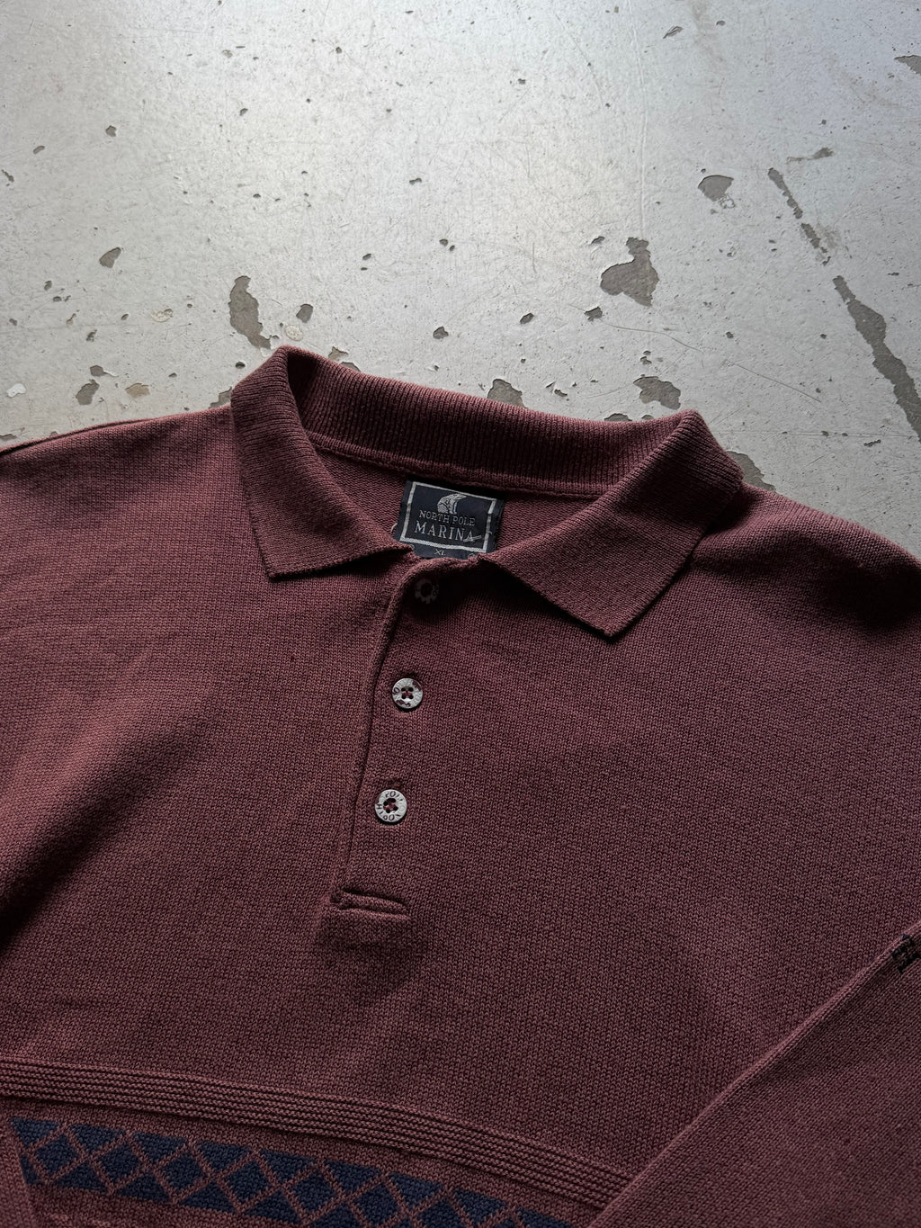 North Pole Marina | Vintage polo striktrøje | bordeaux | L