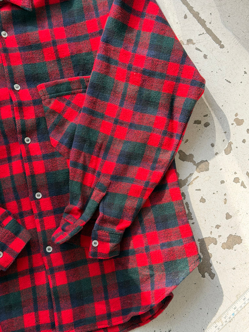 Wit Boy | Vintage flannelskjorte | rød/grøn | L