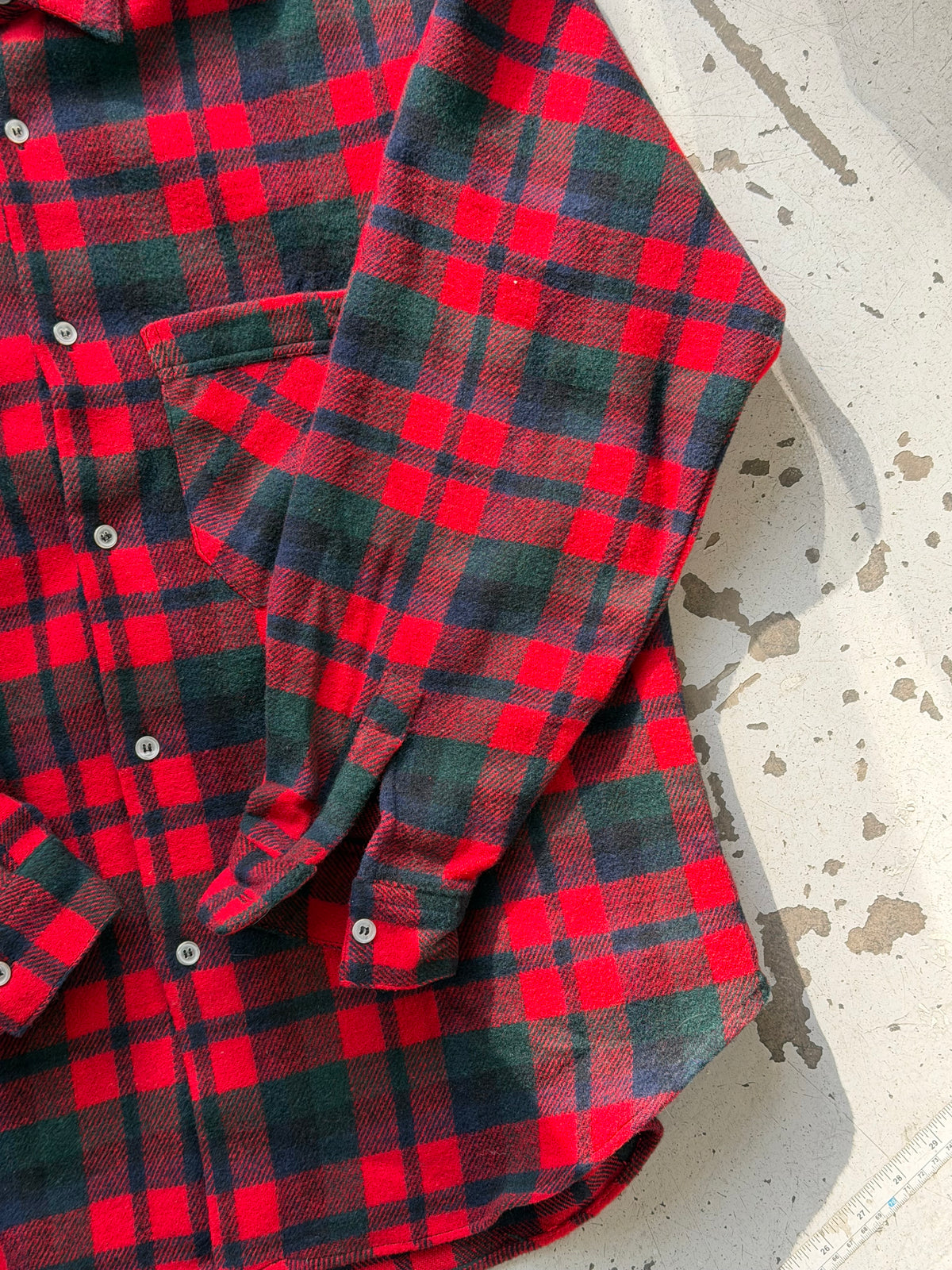 Wit Boy | Vintage flannelskjorte | rød/grøn | L