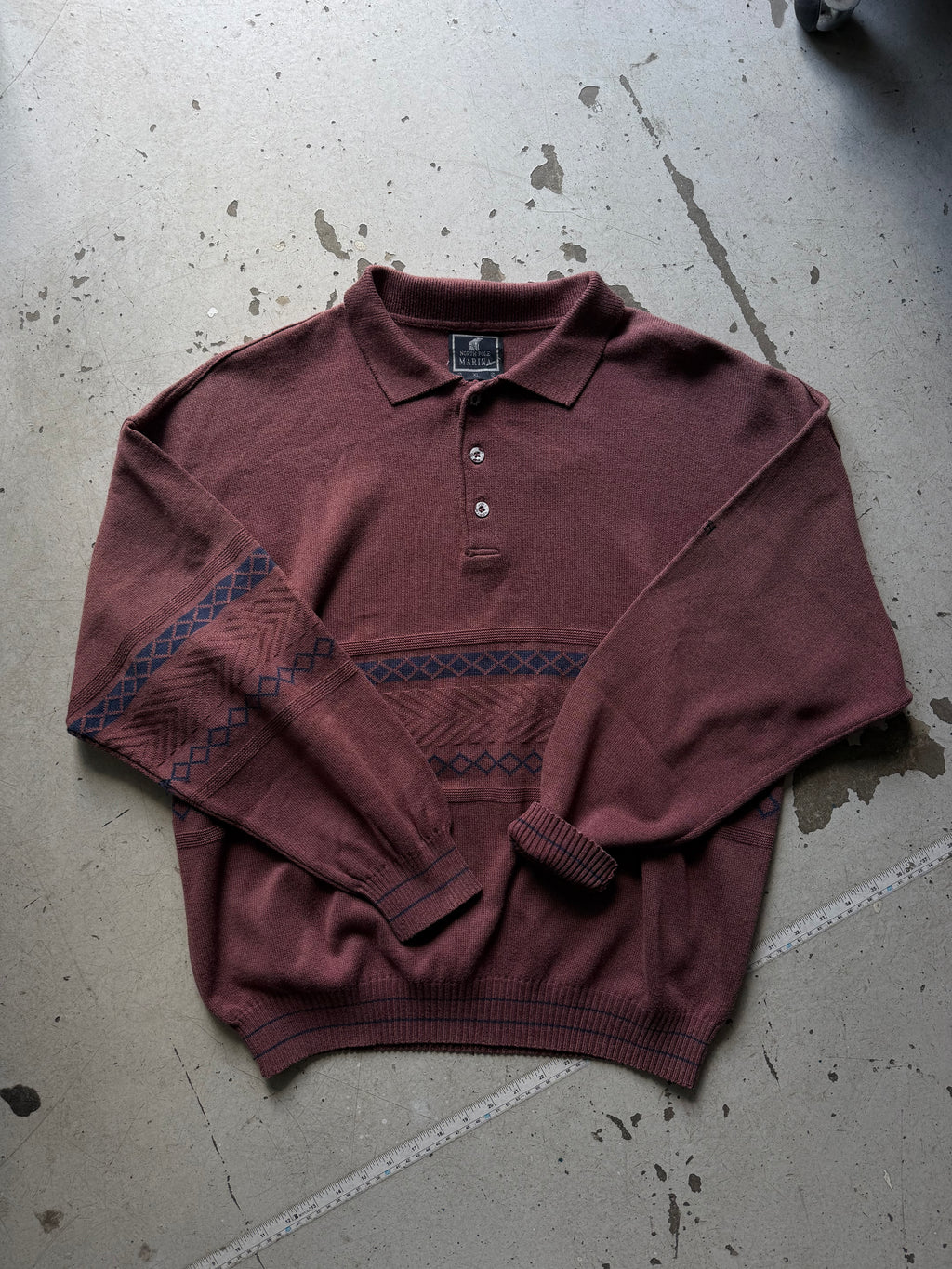 North Pole Marina | Vintage polo striktrøje | bordeaux | L