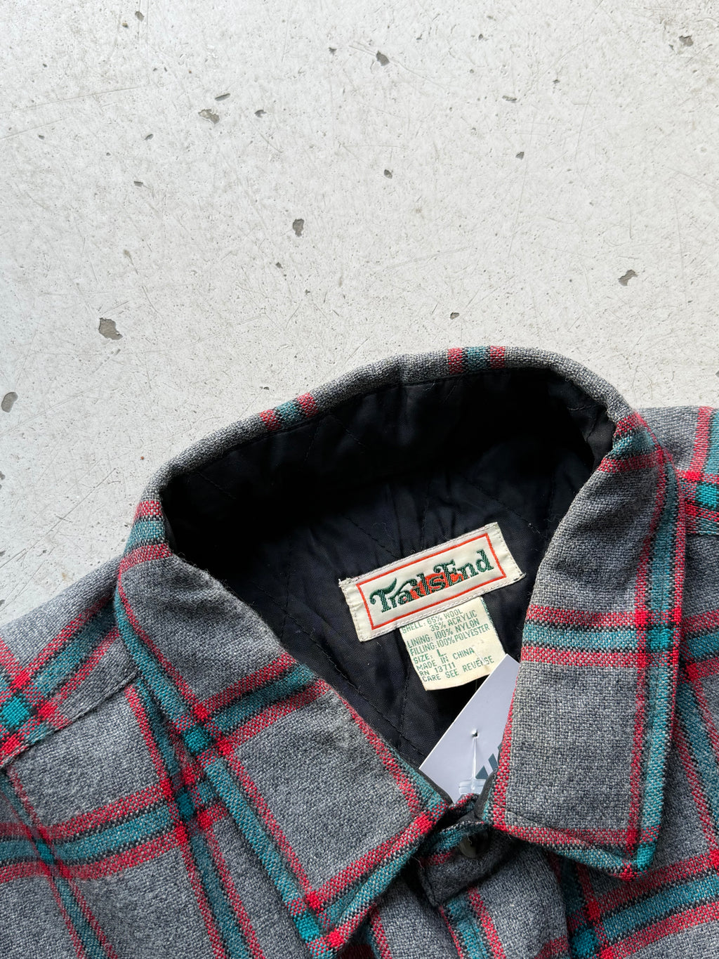 Trails End | Vintage uldskjorte | grå/rød | L
