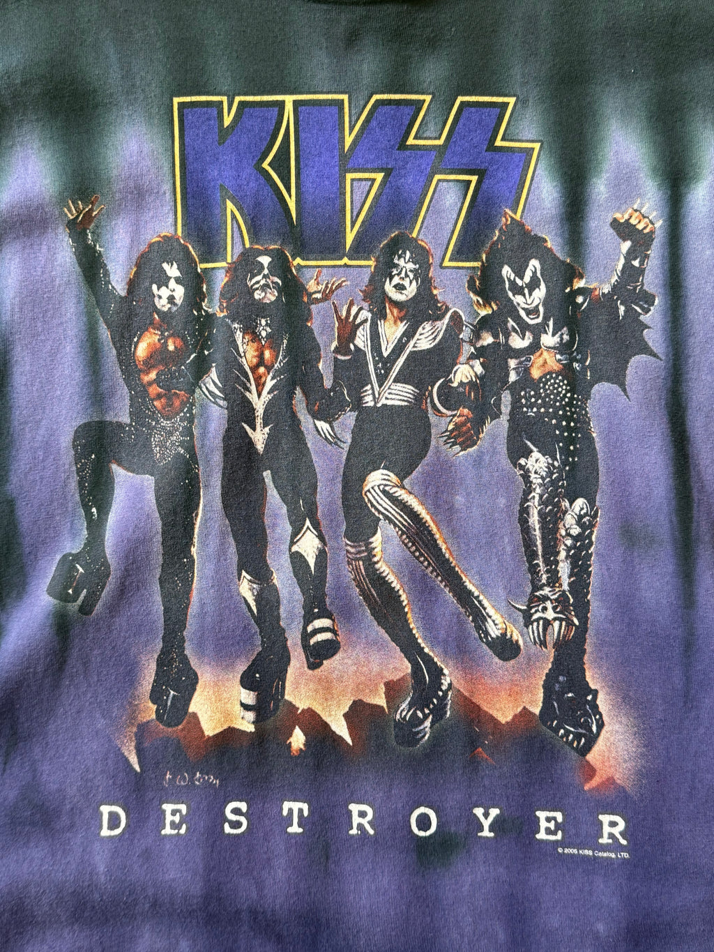 KISS | Destroyer band t-shirt | sort/lilla | XL