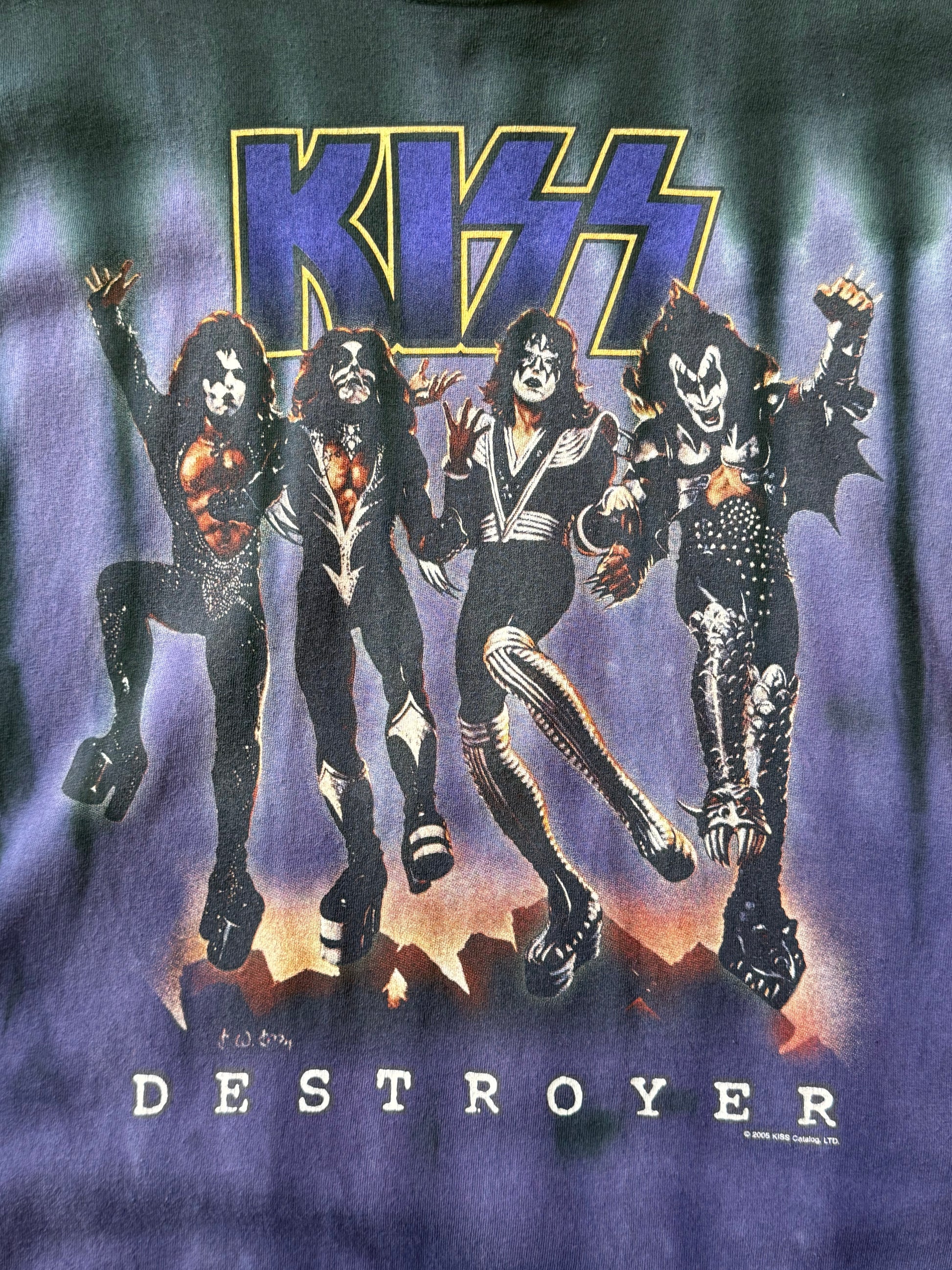 KISS | Destroyer band t-shirt | sort/lilla | XL