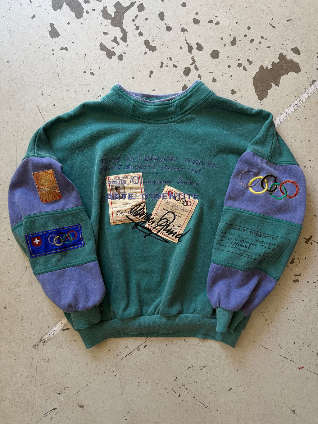 Adidas | St. Moritz 1948 Olympics sweatshirt | grøn/lilla | M