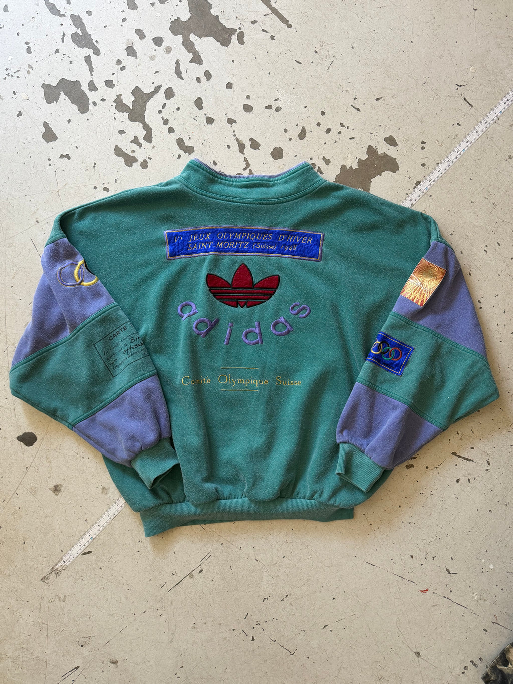 Adidas | St. Moritz 1948 Olympics sweatshirt | grøn/lilla | M