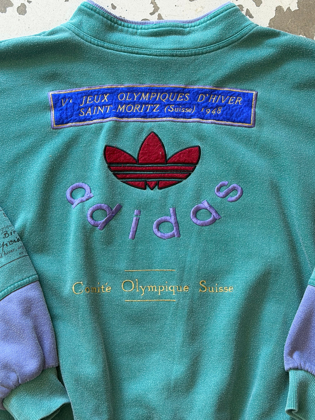 Adidas | St. Moritz 1948 Olympics sweatshirt | grøn/lilla | M