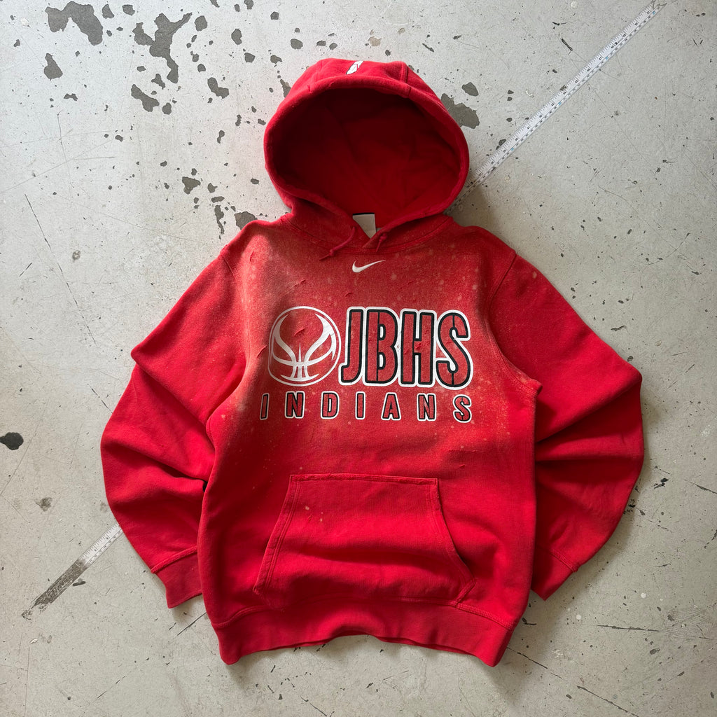 Distressed Nike  | hoodie | rød | S
