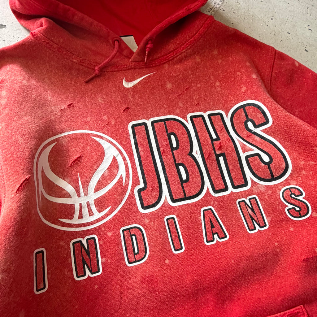 Distressed Nike  | hoodie | rød | S