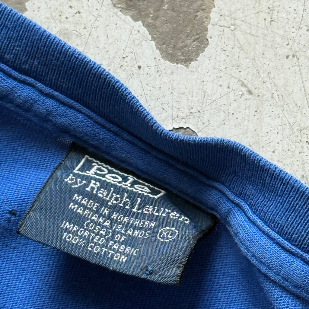 Polo Ralph Lauren langærmet T-shirt – Herre XL – Blå vintage logo tee