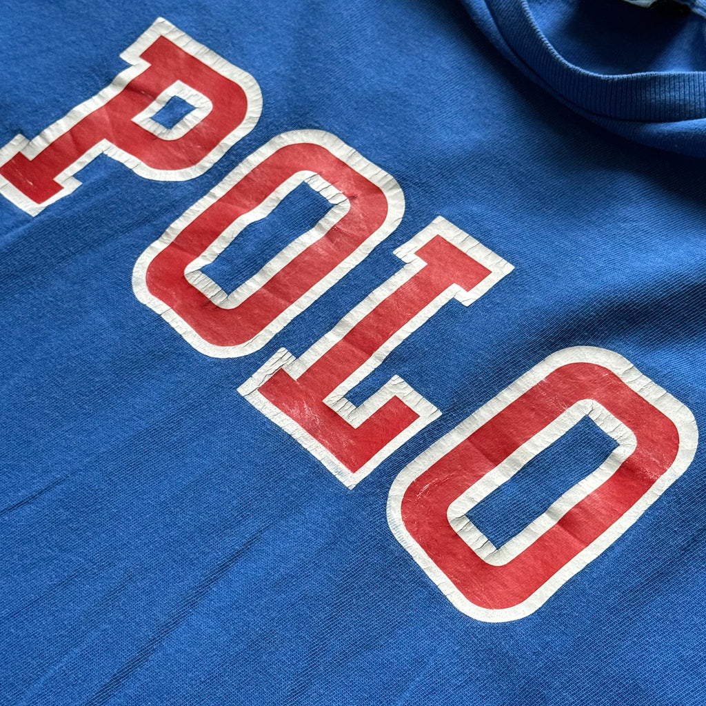Polo Ralph Lauren langærmet T-shirt – Herre XL – Blå vintage logo tee