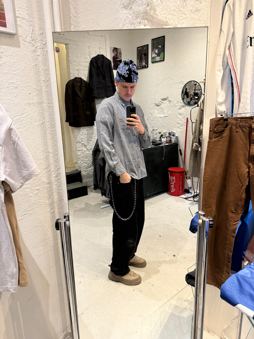 Vintage Grå Skjorte – Large – Classic fit