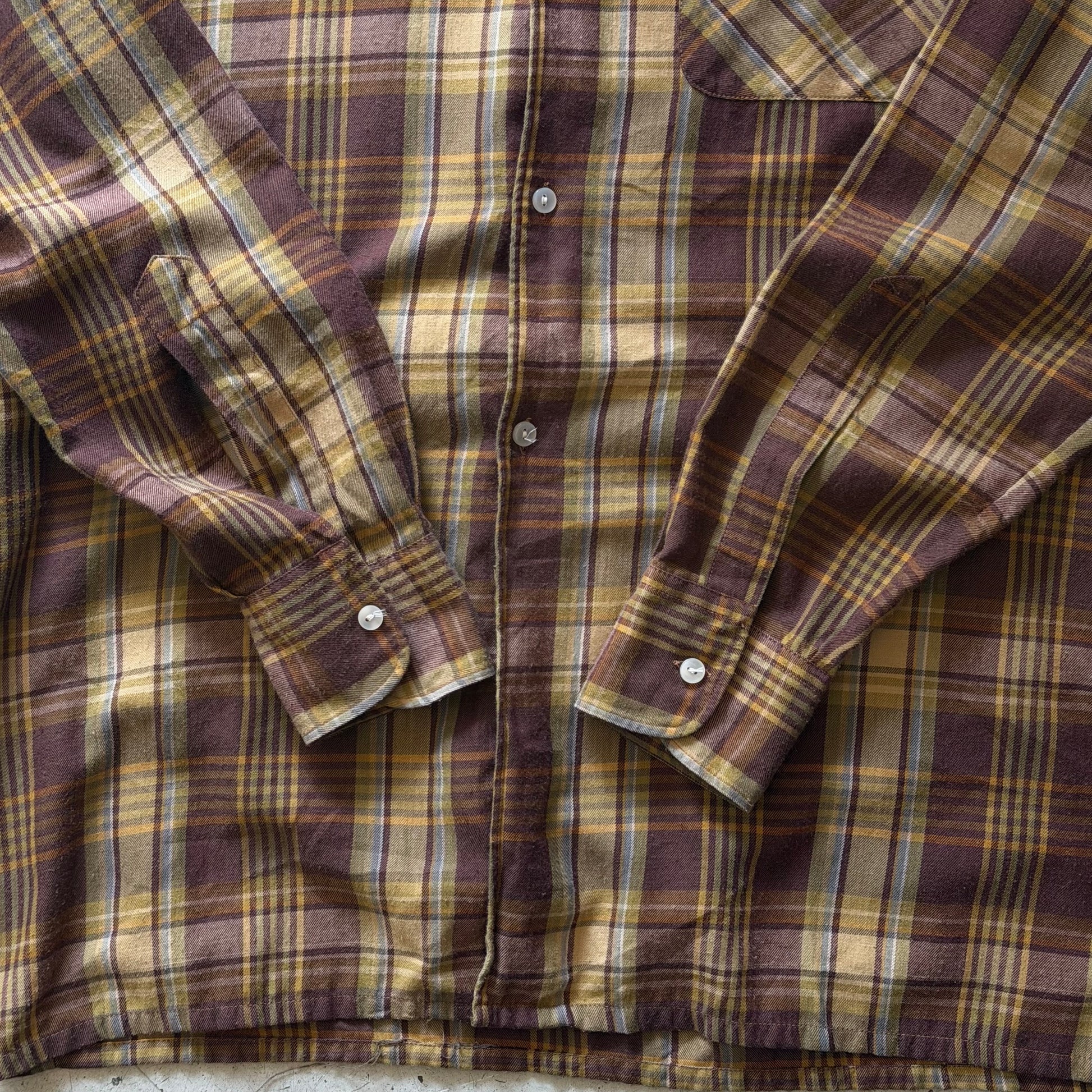 Prestige | vintage ternet skjorte | brun/gul | M