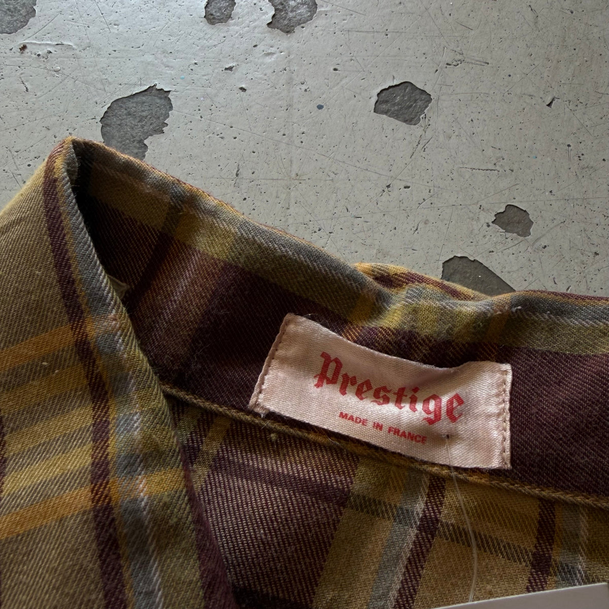 Prestige | vintage ternet skjorte | brun/gul | M