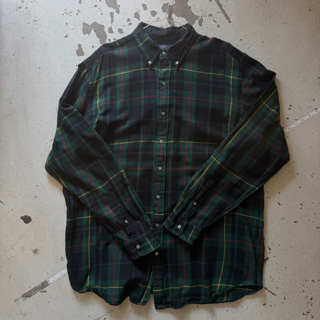 Ralph Lauren | vintage ternet skjorte | grøn/navy | XL