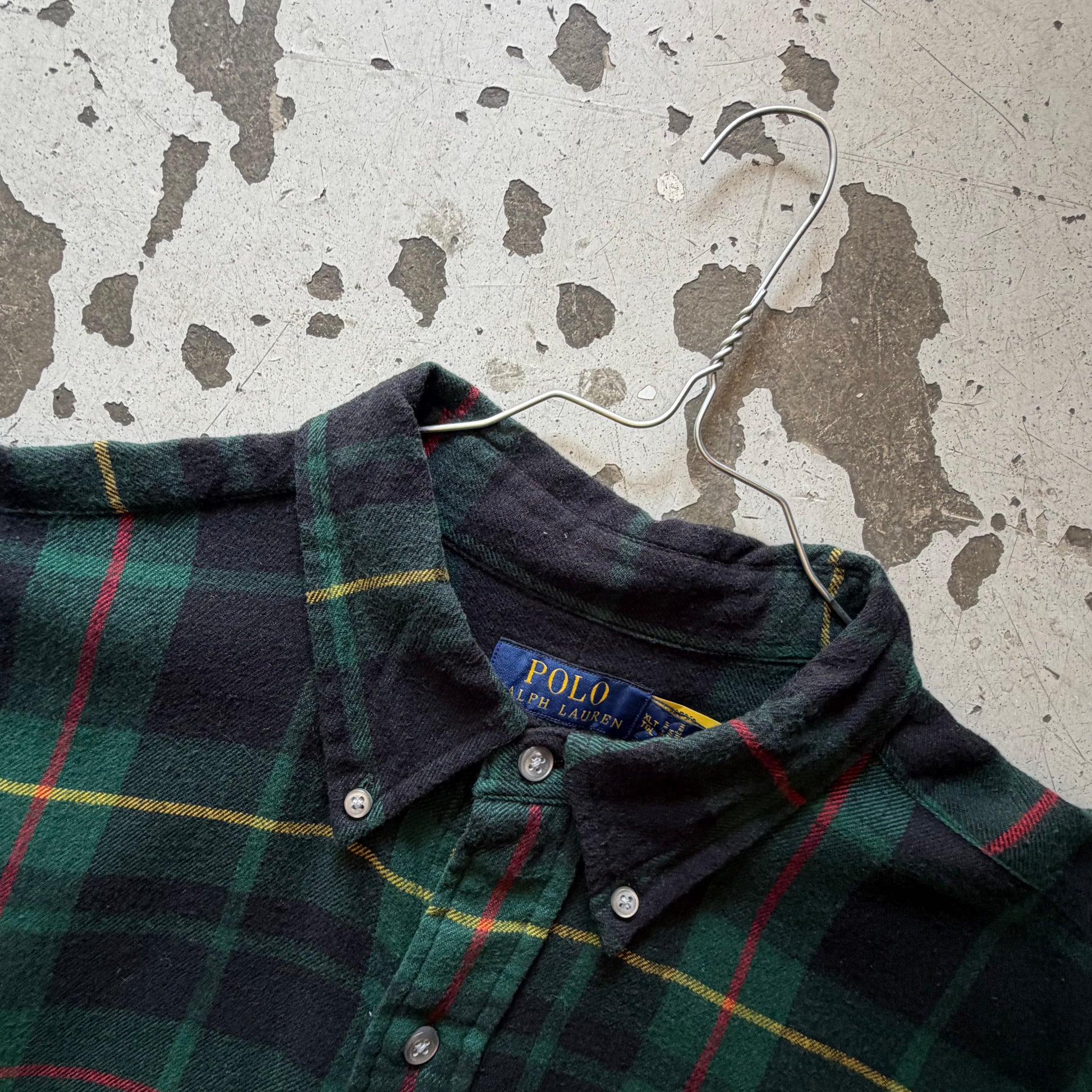Ralph Lauren | vintage ternet skjorte | grøn/navy | XL