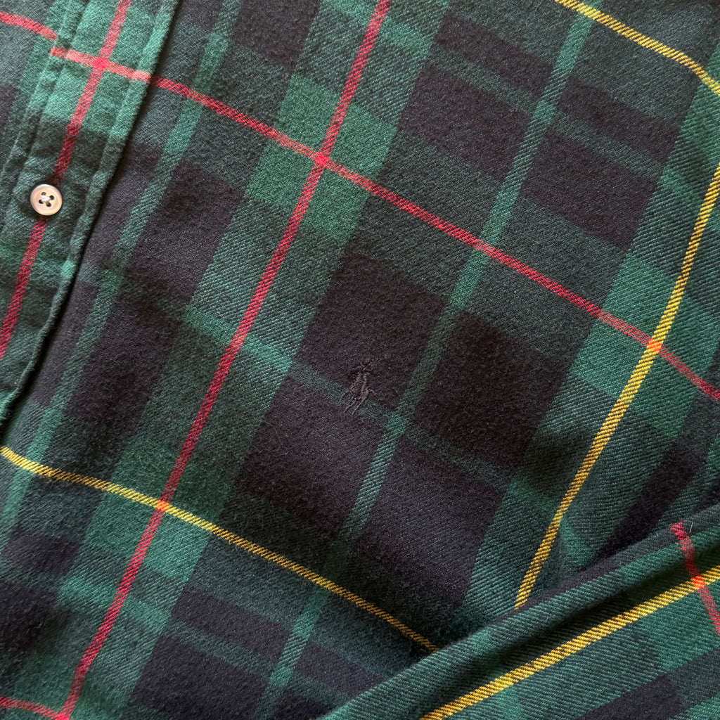 Ralph Lauren | vintage ternet skjorte | grøn/navy | XL