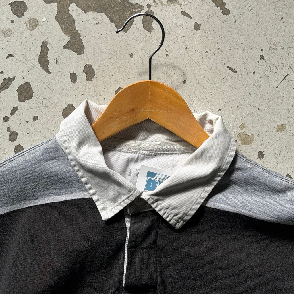 Rugby polo | stribet  | sort/grå | XL