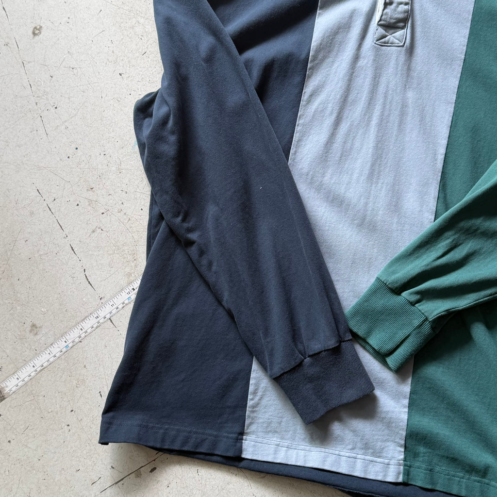 Rugby polo | stribet  | blå/grøn | L