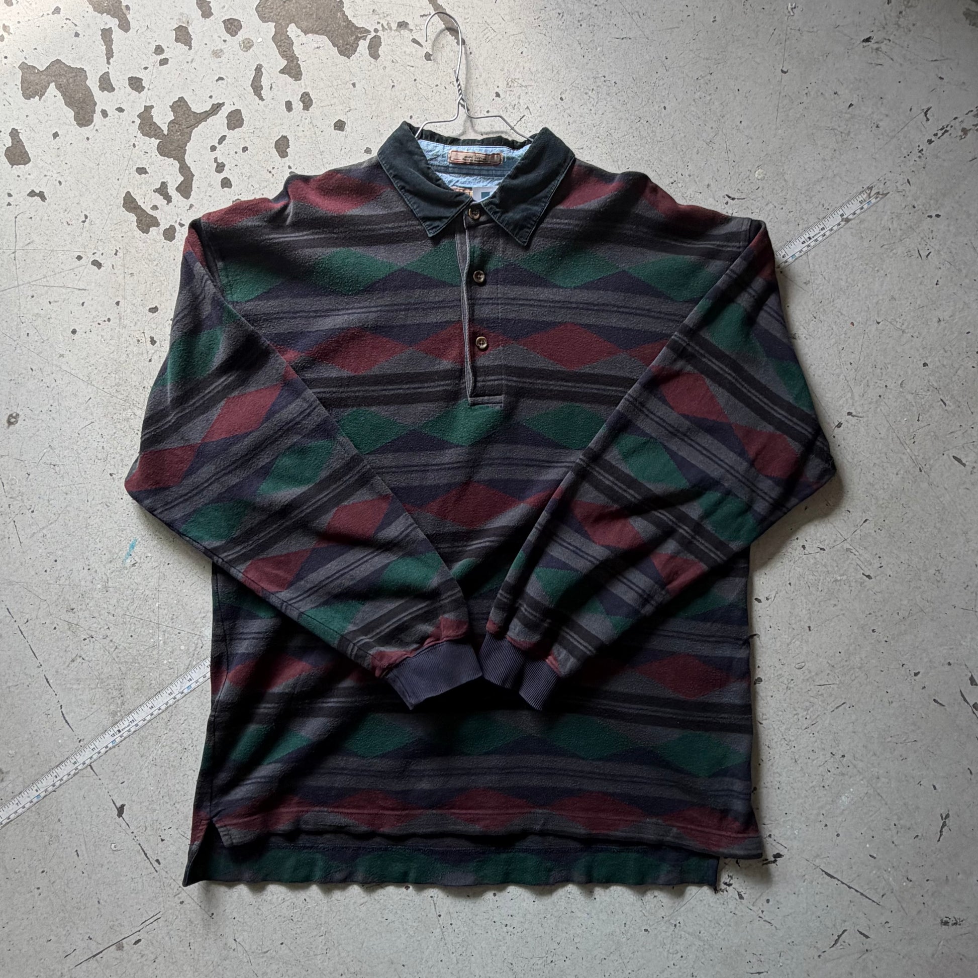 Guess | vintage polo | grøn/bordeaux | L