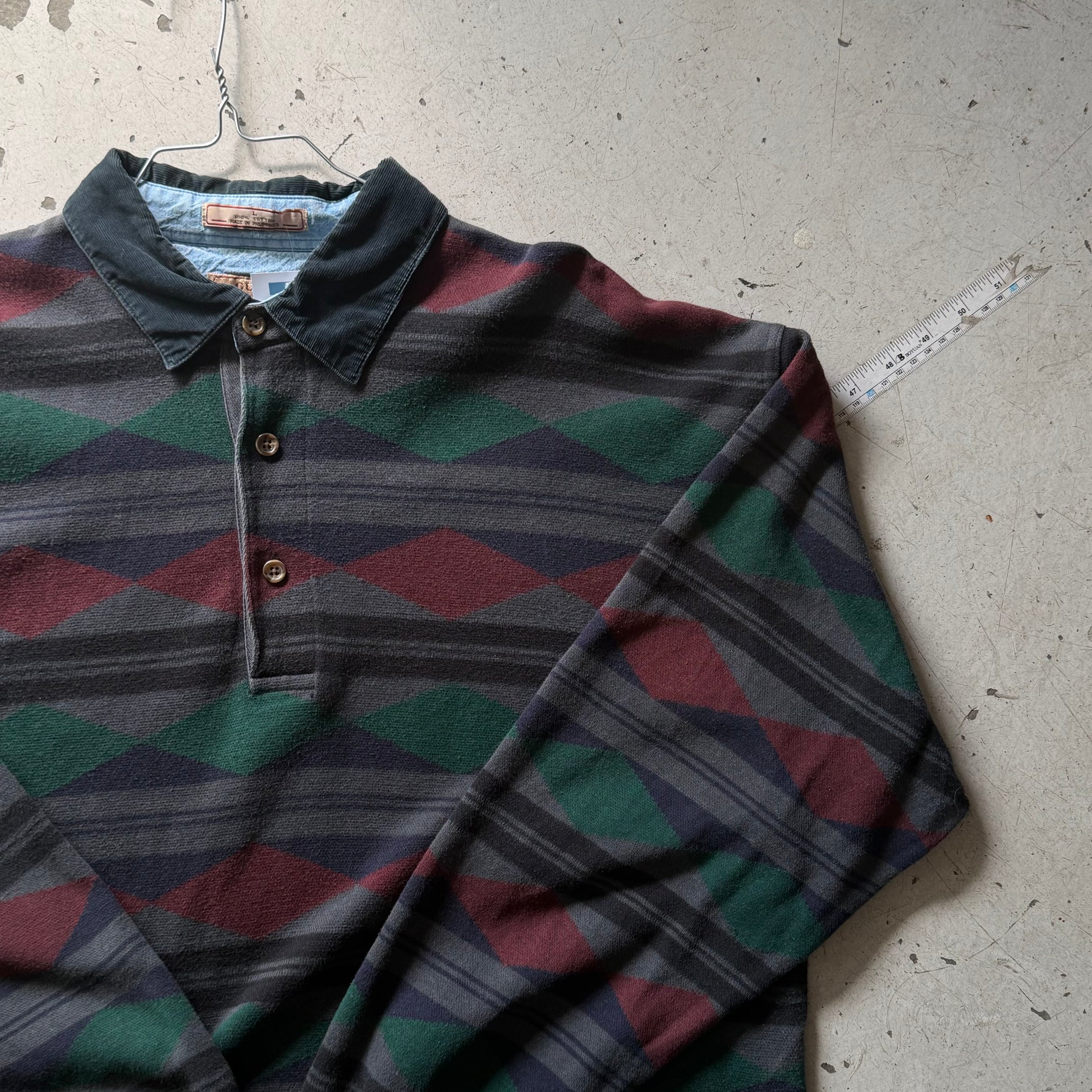 Guess | vintage polo | grøn/bordeaux | L