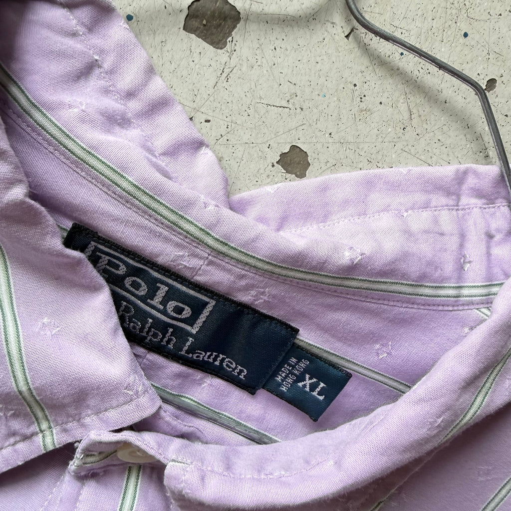 Ralph Lauren | stribet skjorte | lilla | XL