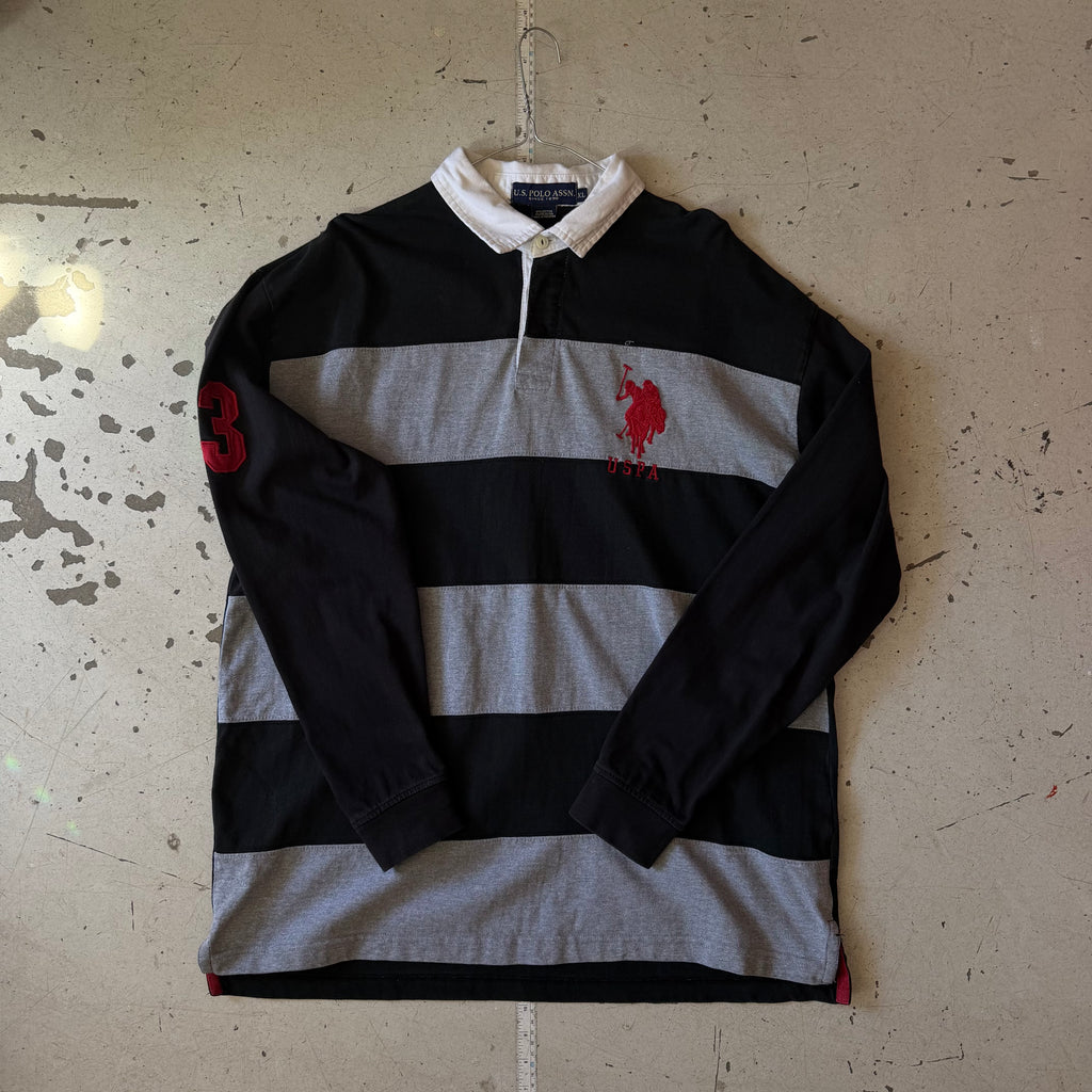 U.S. Polo Assn. | rugby polo | sort/grå | XL