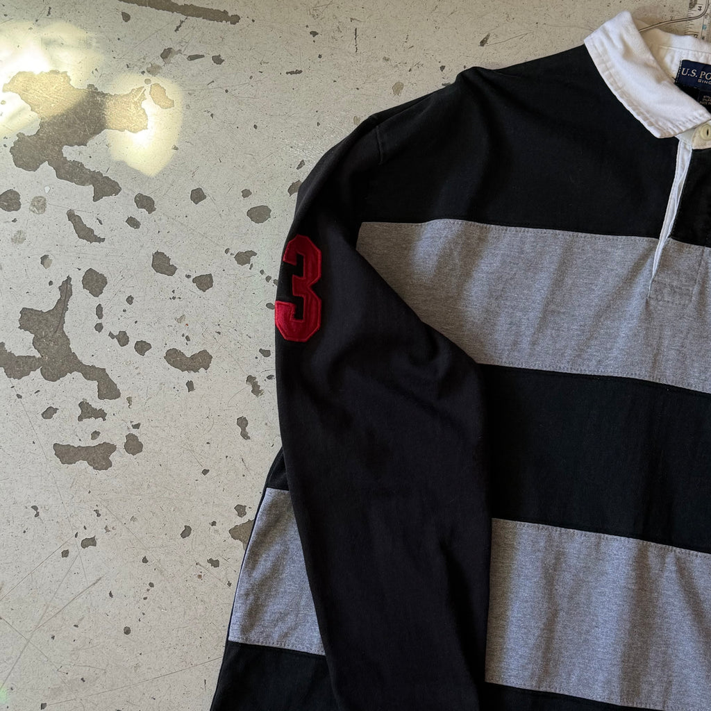 U.S. Polo Assn. | rugby polo | sort/grå | XL