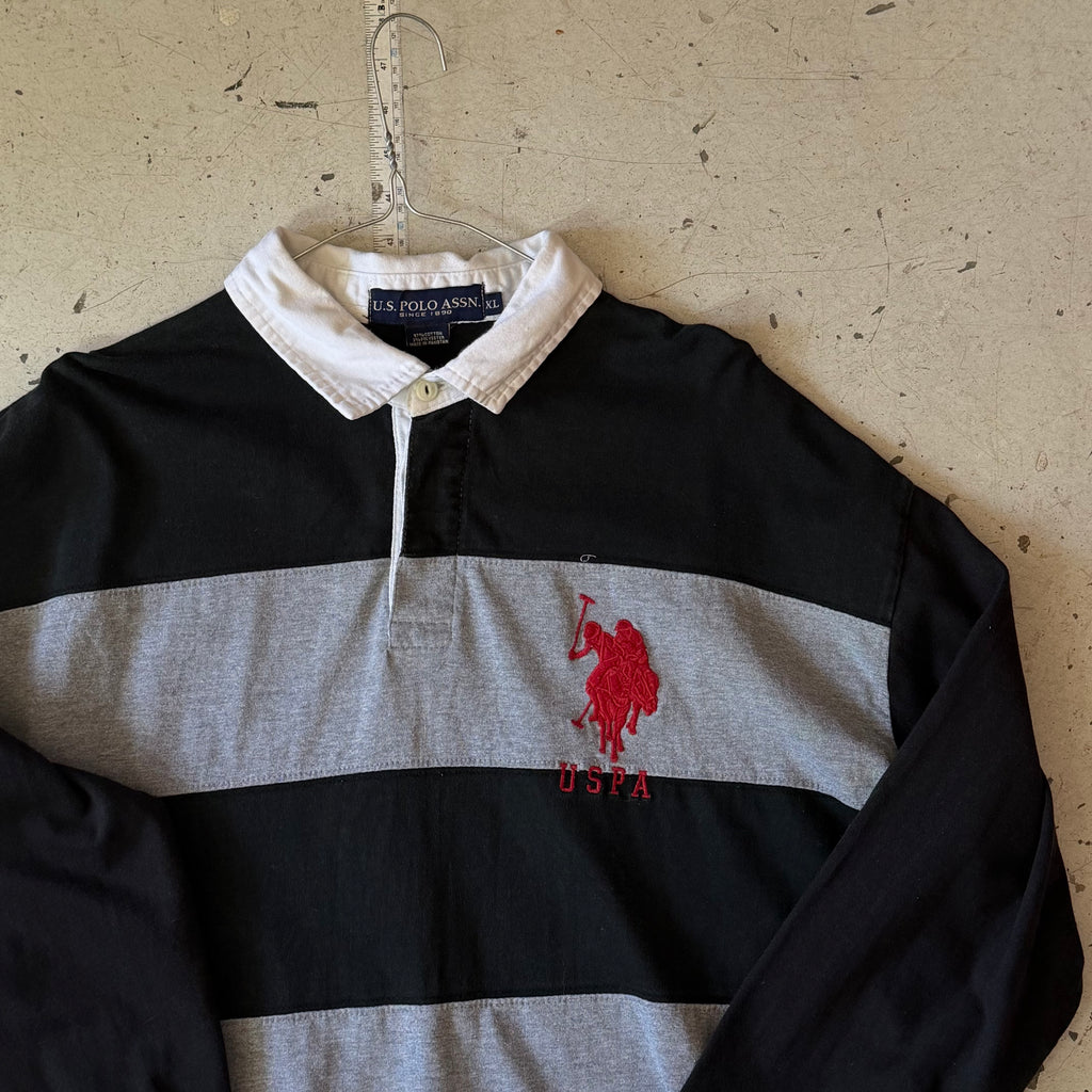U.S. Polo Assn. | rugby polo | sort/grå | XL