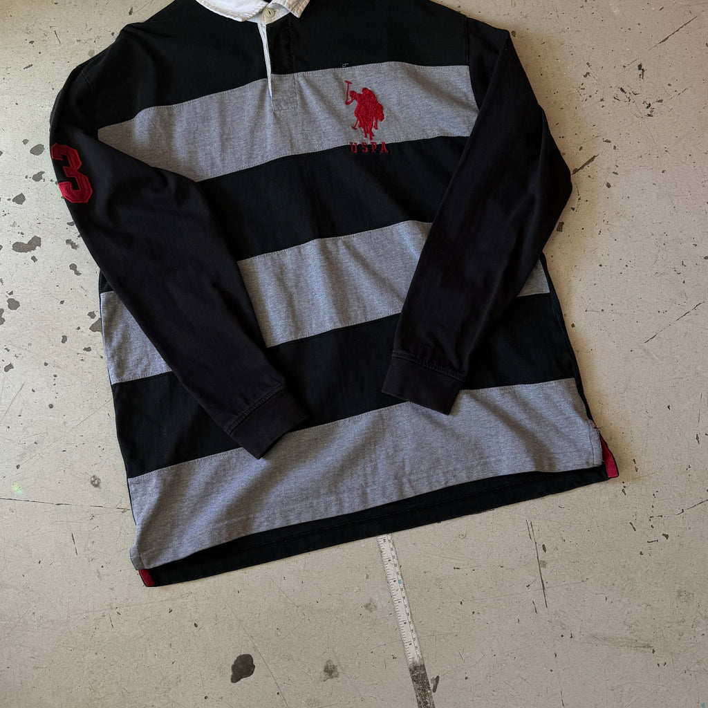 U.S. Polo Assn. | rugby polo | sort/grå | XL