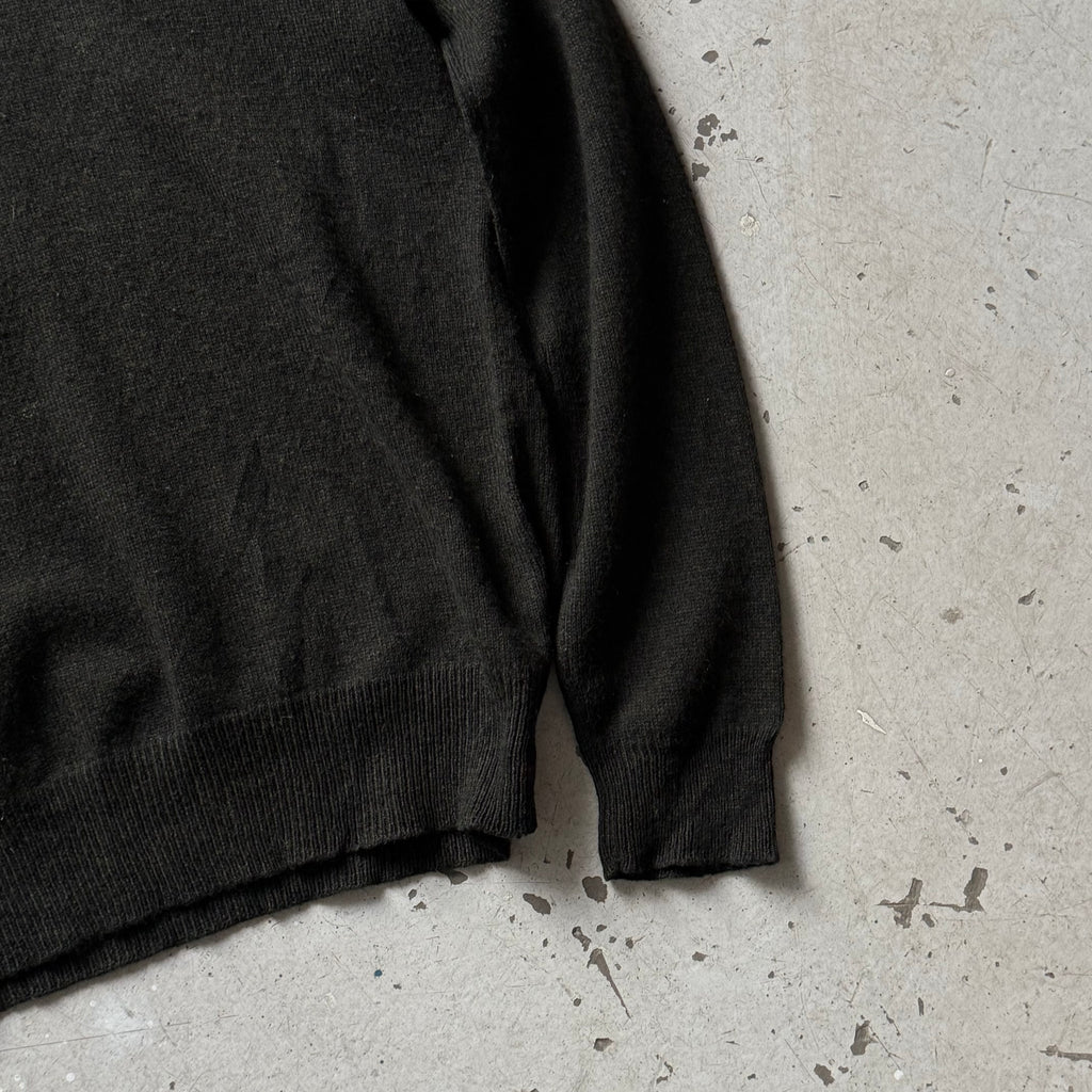 Polo Ralph Lauren striktrøje vintage mørkegrøn lammeuld L