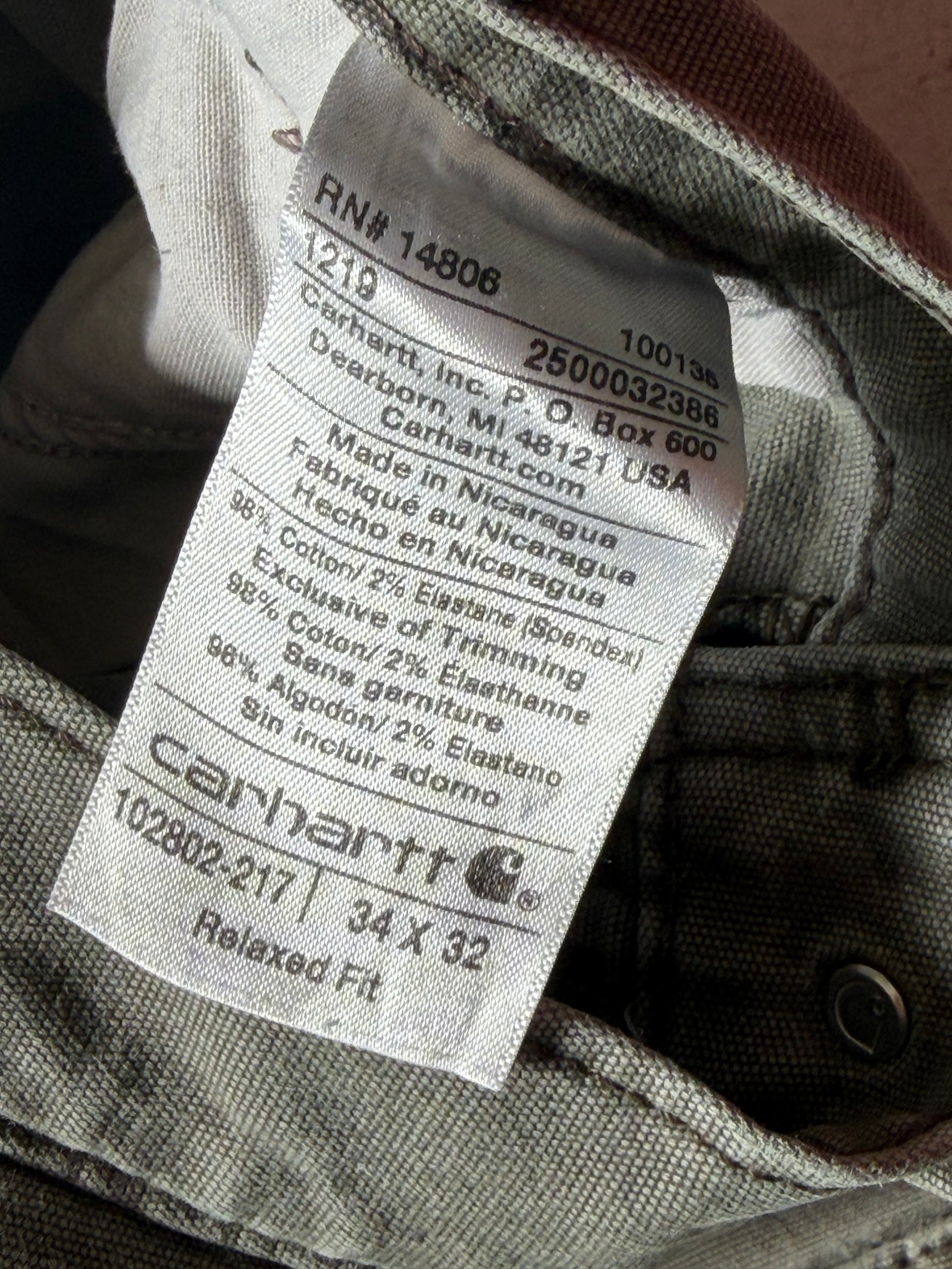 Carhartt | Workwear | Army | W34 L32