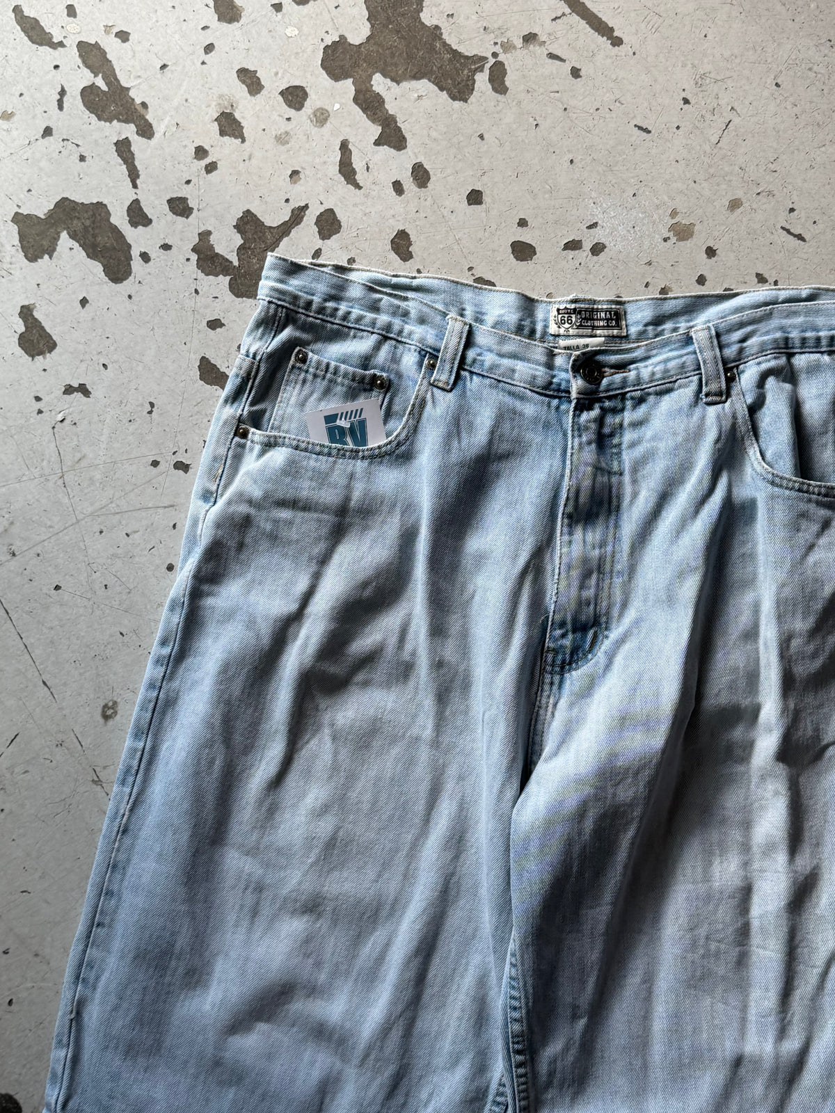 Route 66 | Baggy denim jorts | Lyseblå | W38